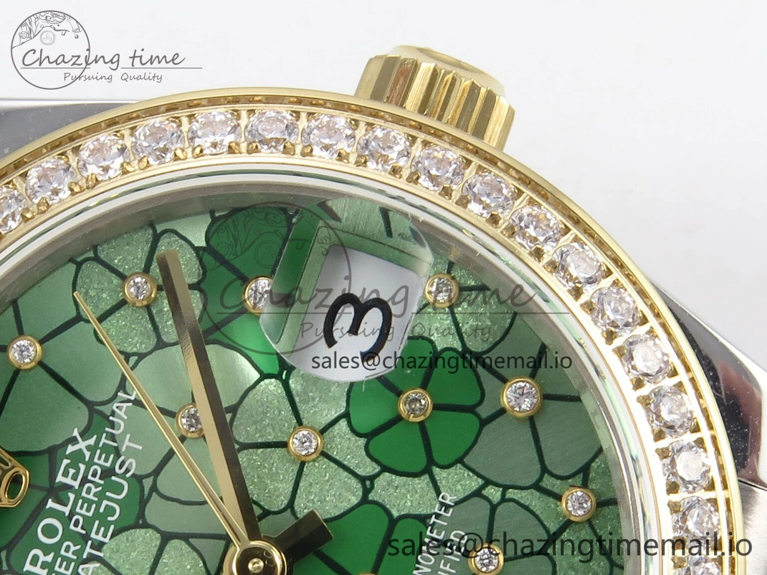 DateJust 31 278383RBR SS YG GMF 1:1 Best Edition 904L Steel Olive Green Diamonds Dial on Jubilee Bracelet A2824