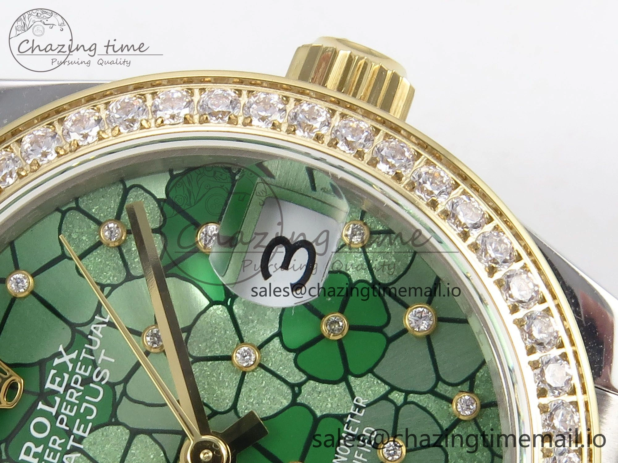 DateJust 31 278383RBR SS YG GMF 1:1 Best Edition 904L Steel Olive Green Diamonds Dial on Jubilee Bracelet A2824