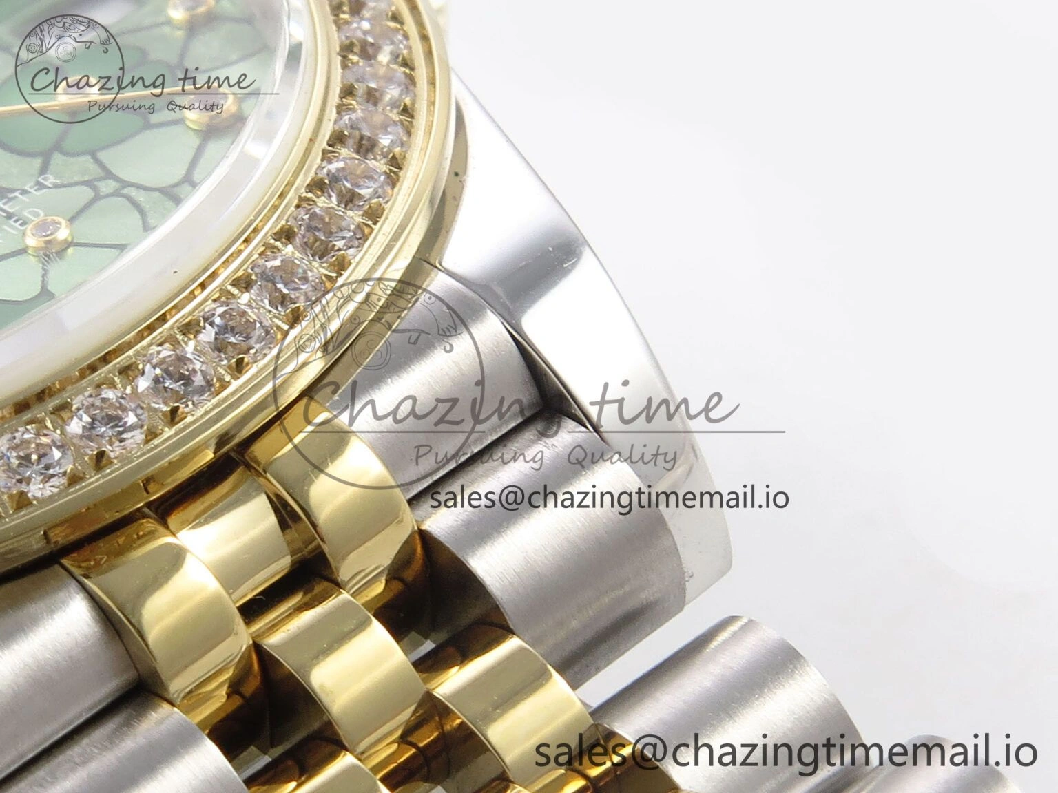 DateJust 31 278383RBR SS YG GMF 1:1 Best Edition 904L Steel Olive Green Diamonds Dial on Jubilee Bracelet A2824