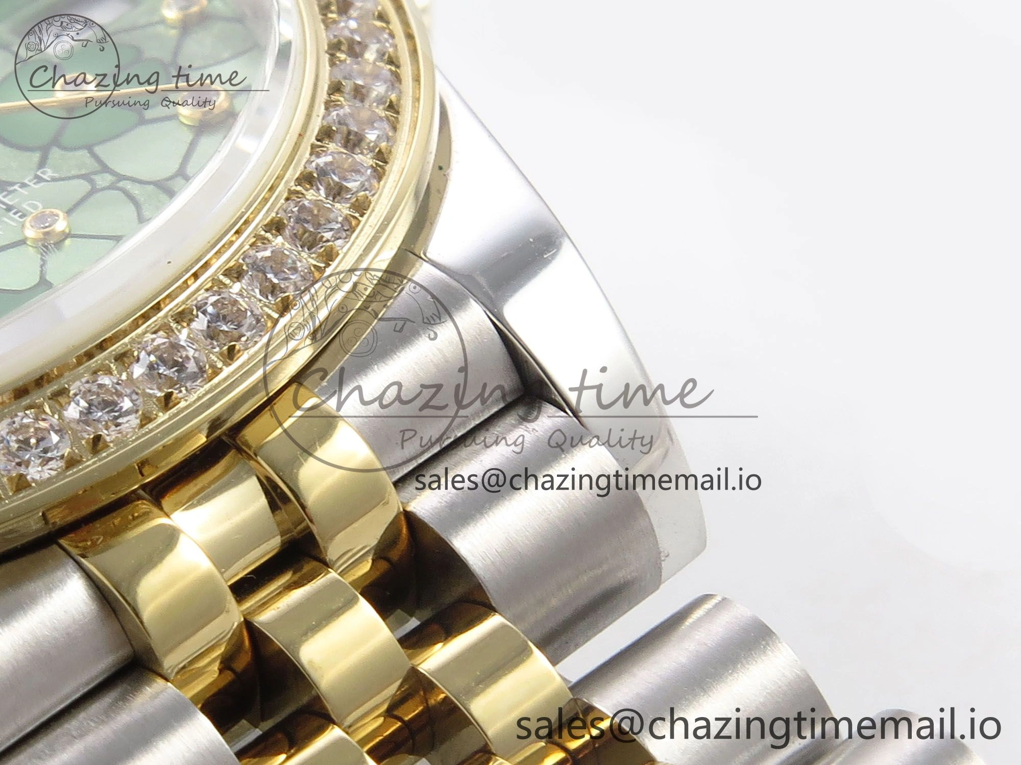DateJust 31 278383RBR SS YG GMF 1:1 Best Edition 904L Steel Olive Green Diamonds Dial on Jubilee Bracelet A2824