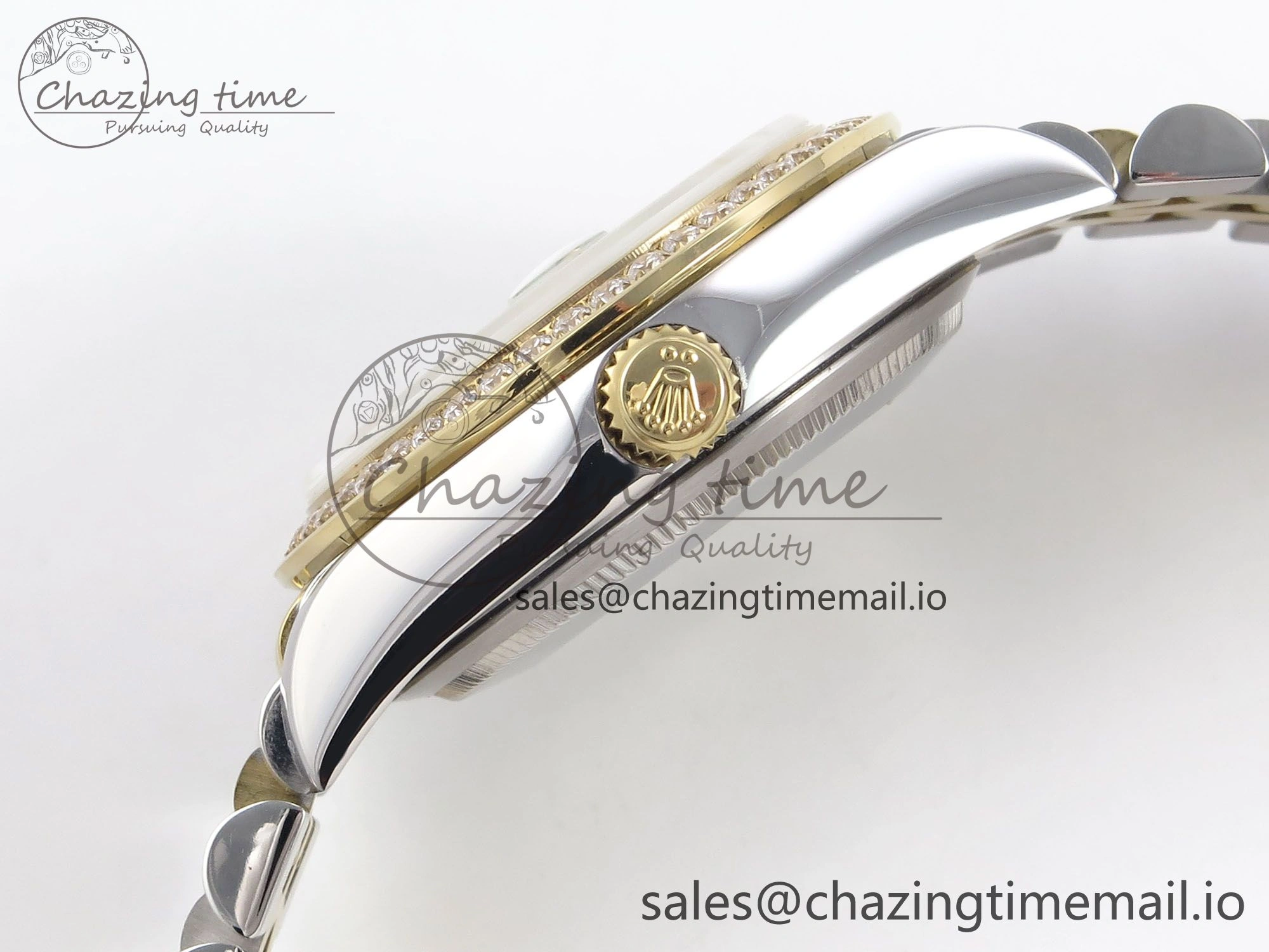 DateJust 31 278383RBR SS YG GMF 1:1 Best Edition 904L Steel Olive Green Diamonds Dial on Jubilee Bracelet A2824