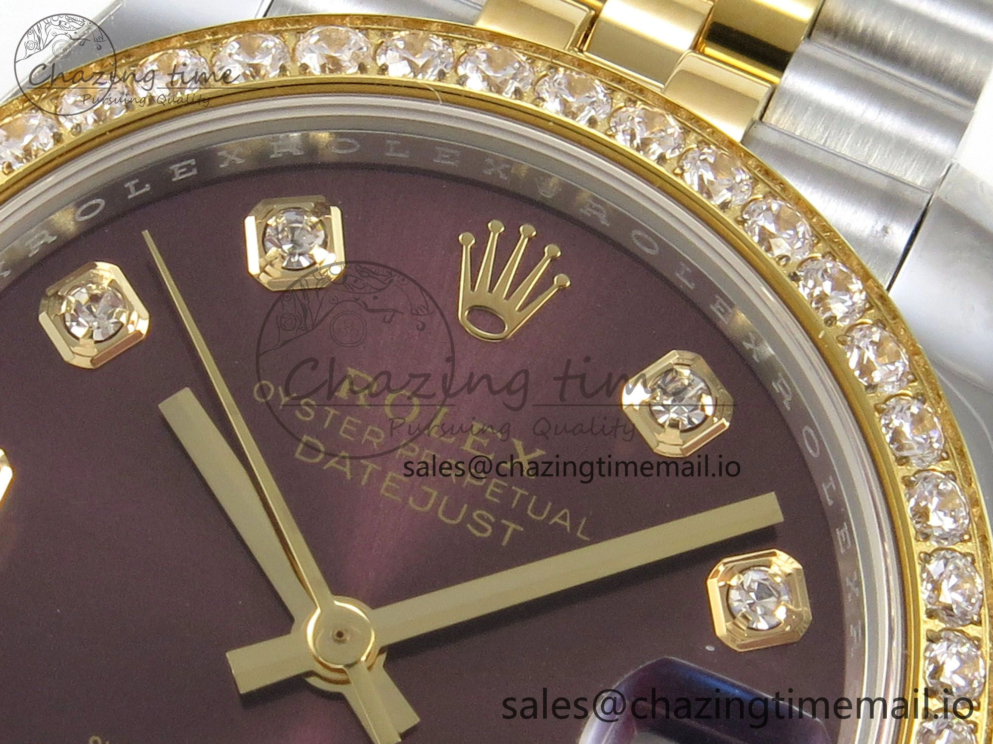 DateJust 31 278383RBR THBF 1:1 Best Edition 904L Steel Brown Diamonds Dial Diamonds Bezel on SS YG Jubilee Bracelet HZ Cal.2236