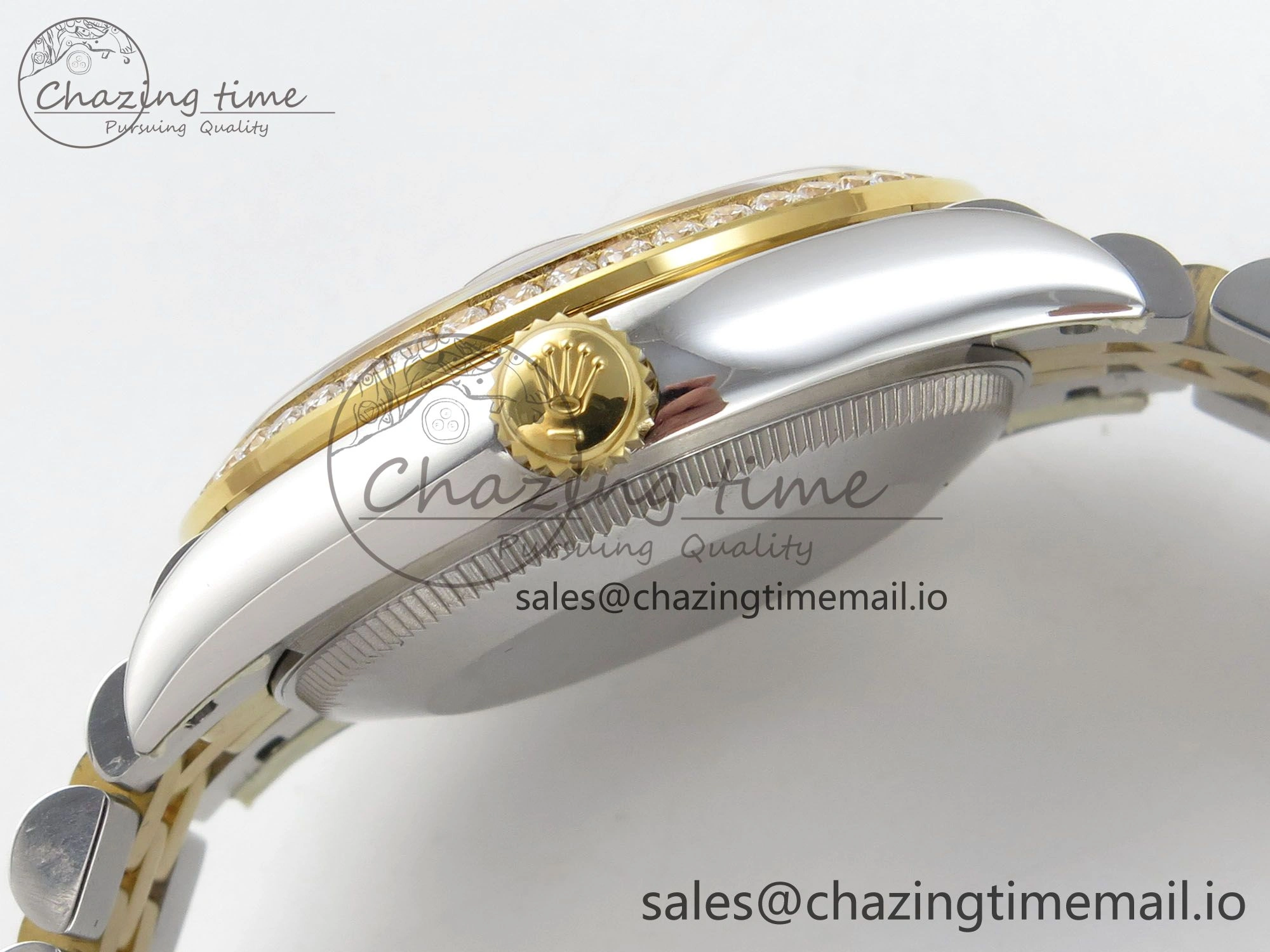 DateJust 31 278383RBR THBF 1:1 Best Edition 904L Steel Green Diamonds Dial Diamonds Bezel on SS YG Jubilee Bracelet HZ Cal.2236