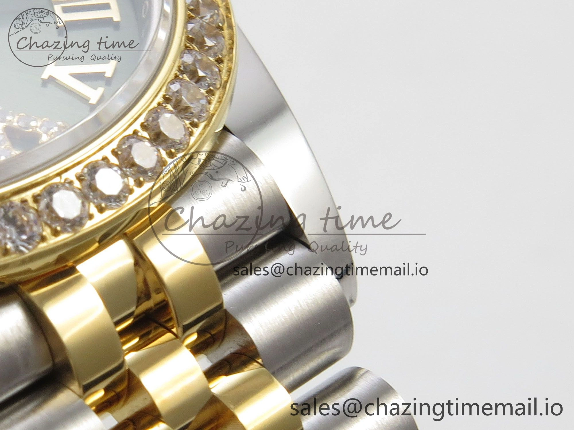 DateJust 31 278383RBR THBF 1:1 Best Edition 904L Steel Green Roman Diamonds Dial Diamonds Bezel on SS YG Jubilee Bracelet HZ Cal.2236