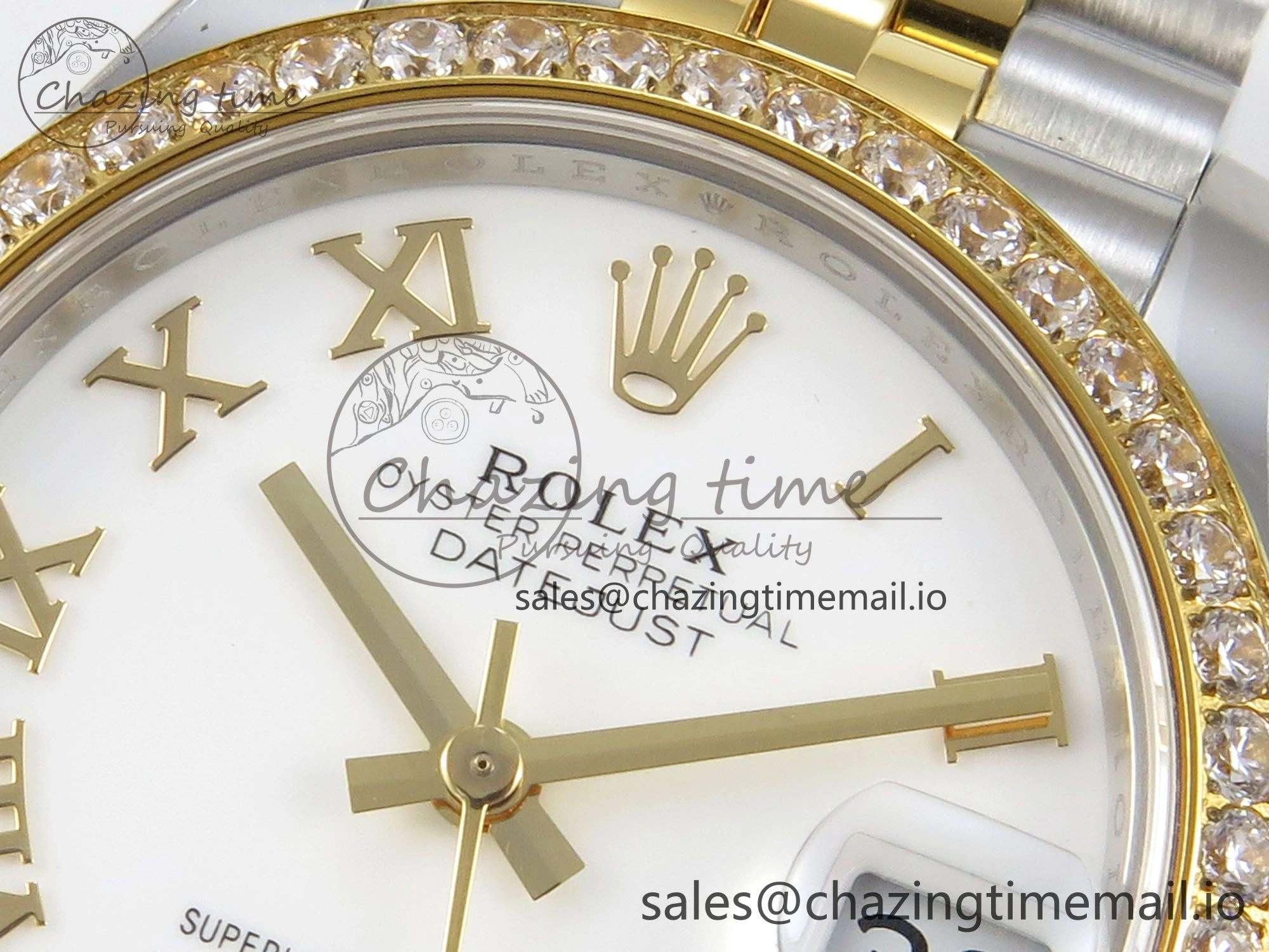 DateJust 31 278383RBR THBF 1:1 Best Edition 904L Steel White Roman Dial Diamonds Bezel on SS YG Jubilee Bracelet HZ Cal.2236