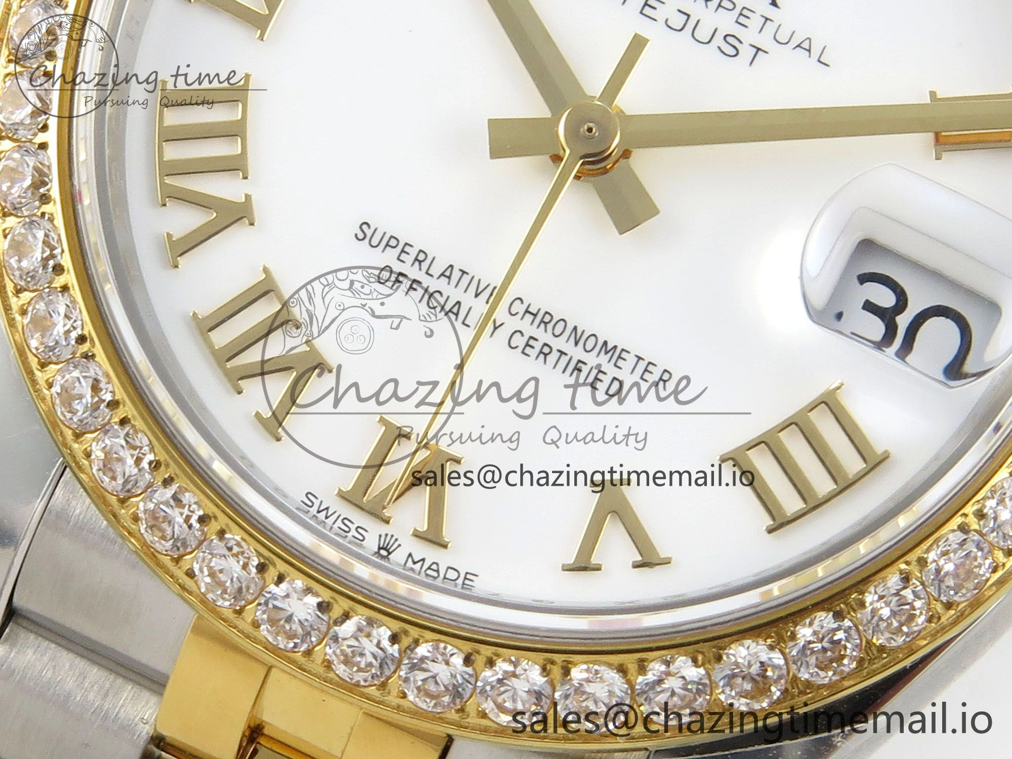 DateJust 31 278383RBR THBF 1:1 Best Edition 904L Steel White Roman Dial Diamonds Bezel on SS YG Jubilee Bracelet HZ Cal.2236