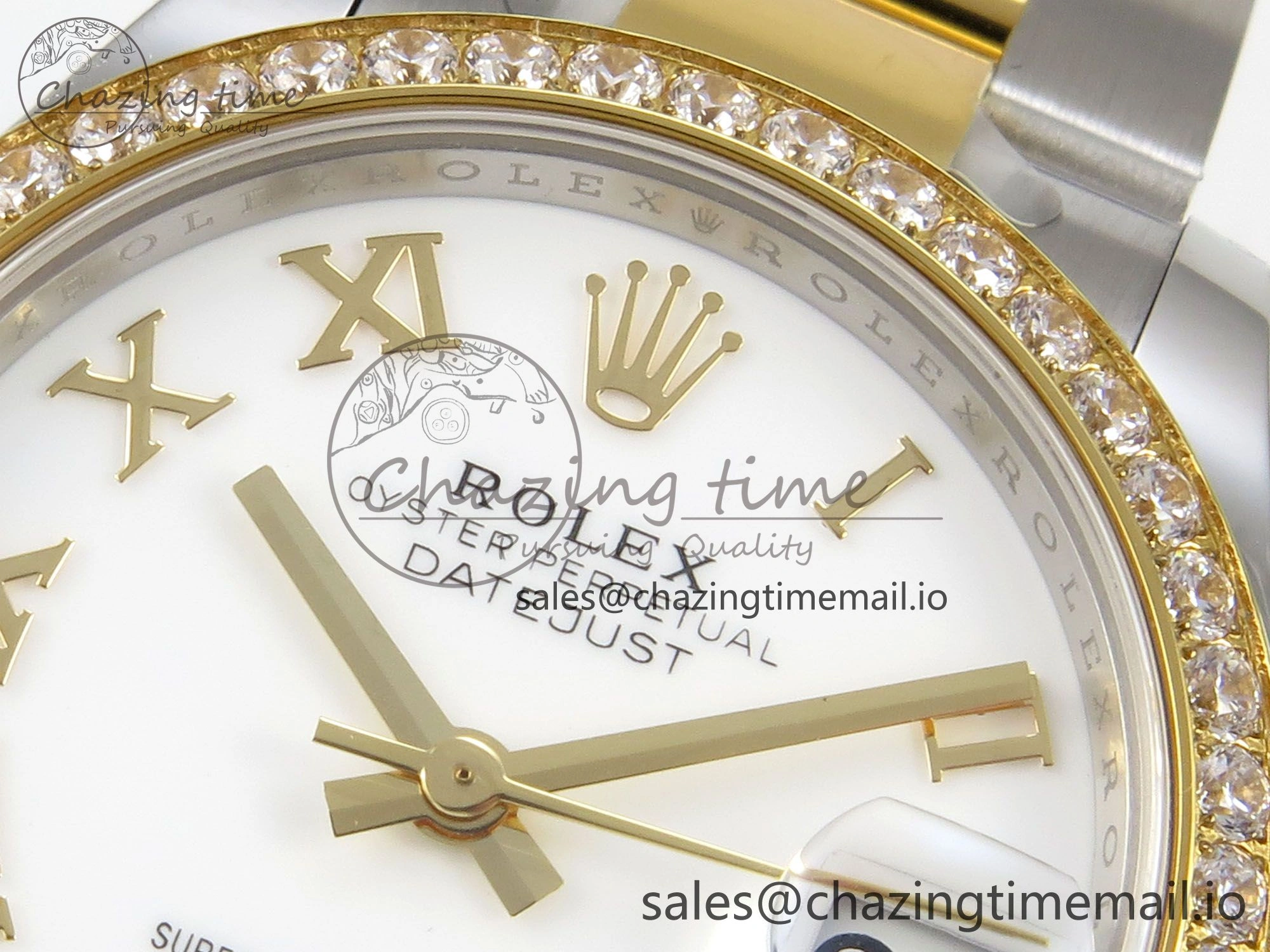 DateJust 31 278383RBR THBF 1:1 Best Edition 904L Steel White Roman Dial Diamonds Bezel on SS YG Oyster Bracelet HZ Cal.2236