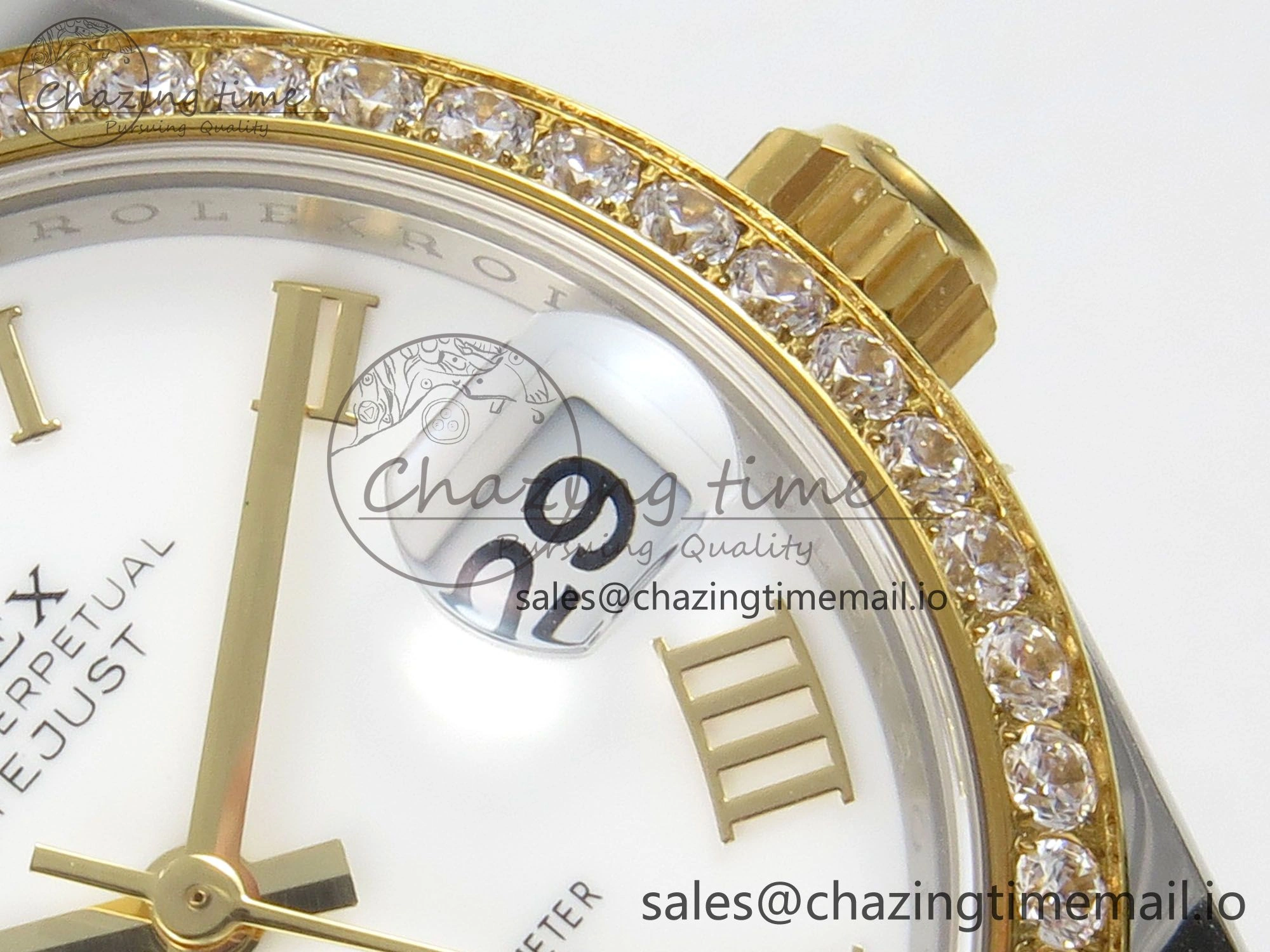 DateJust 31 278383RBR THBF 1:1 Best Edition 904L Steel White Roman Dial Diamonds Bezel on SS YG Oyster Bracelet HZ Cal.2236