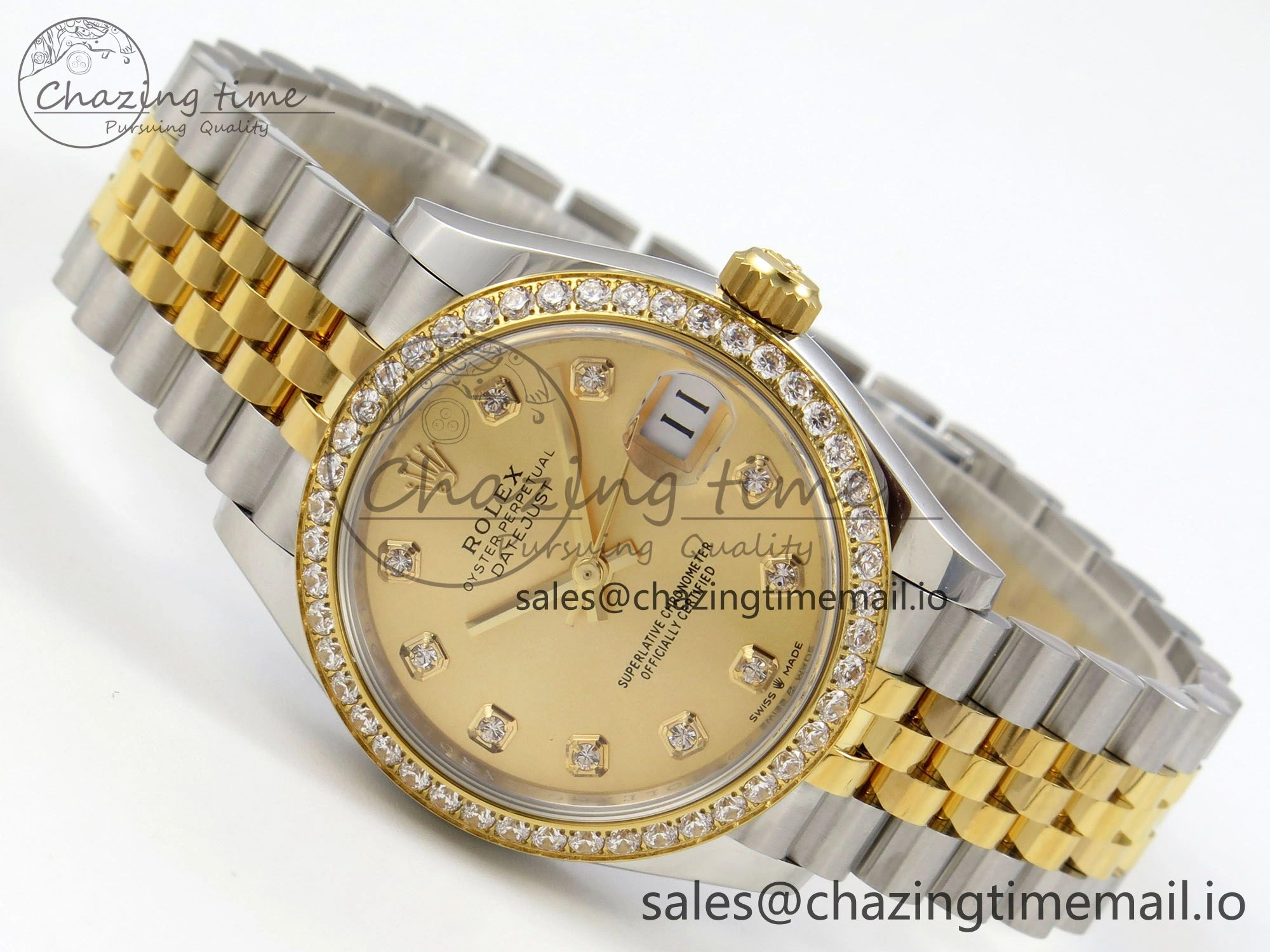 DateJust 31 278383RBR THBF 1:1 Best Edition 904L Steel YG Diamonds Dial Diamonds Bezel on SS YG Jubilee Bracelet HZ Cal.2236