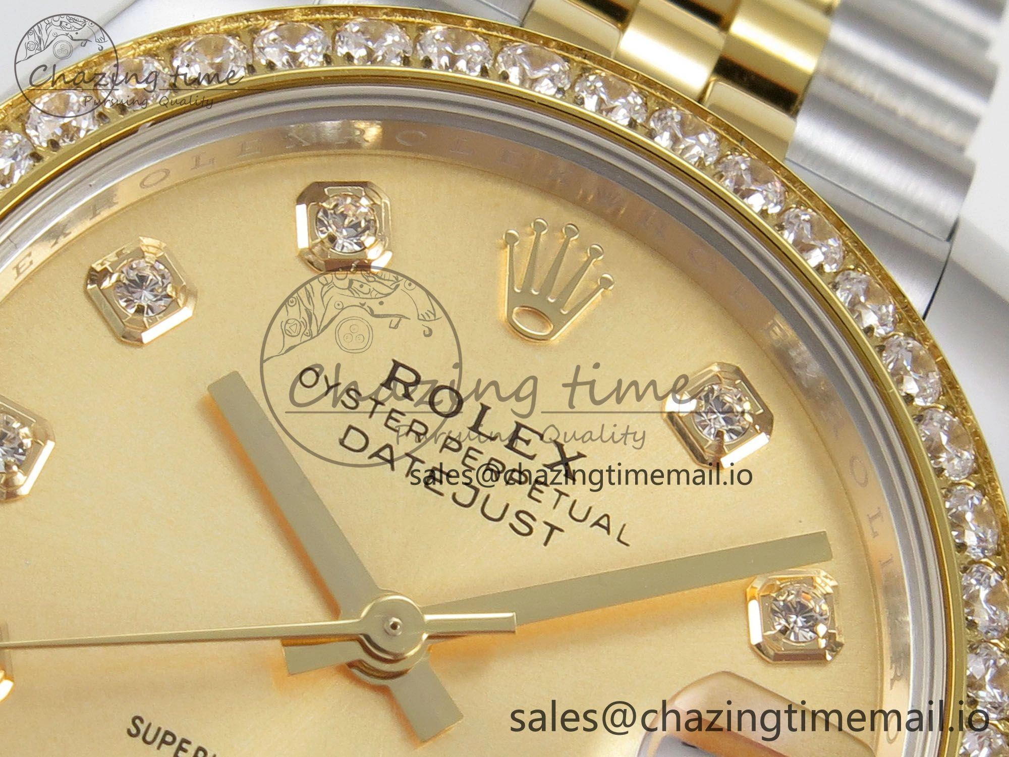 DateJust 31 278383RBR THBF 1:1 Best Edition 904L Steel YG Diamonds Dial Diamonds Bezel on SS YG Jubilee Bracelet HZ Cal.2236