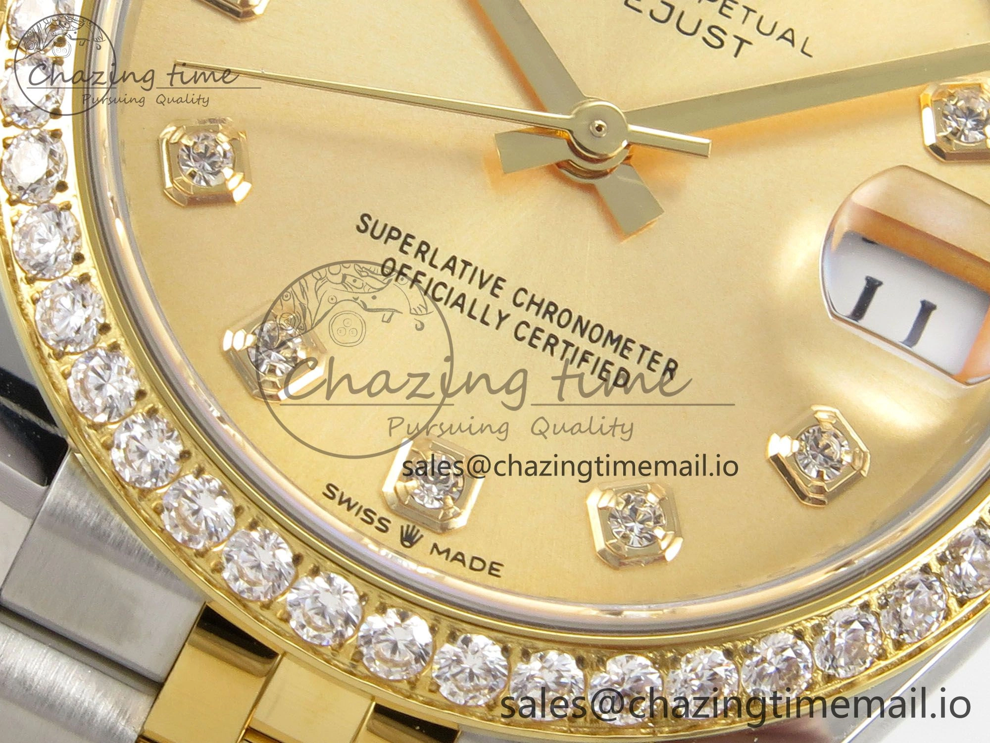 DateJust 31 278383RBR THBF 1:1 Best Edition 904L Steel YG Diamonds Dial Diamonds Bezel on SS YG Jubilee Bracelet HZ Cal.2236