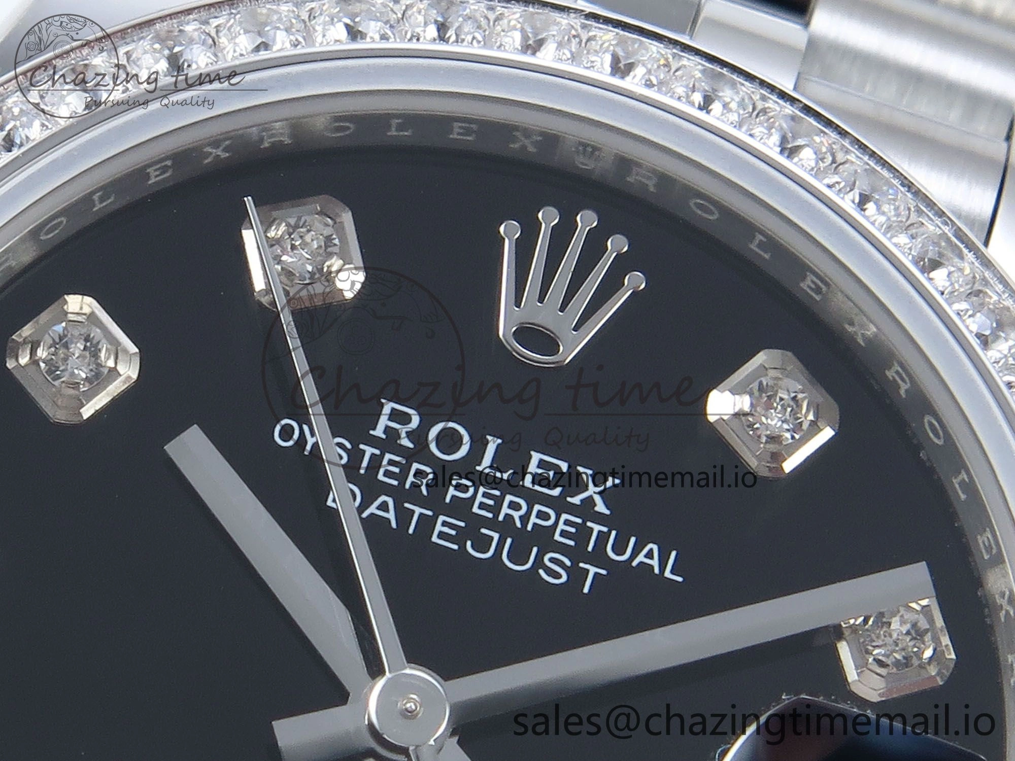 DateJust 31 278384RBR ARF 1:1 Best Edition 904L Steel Black Diamonds Dial Diamonds Bezel on SS Jubilee Bracelet ETA 2688