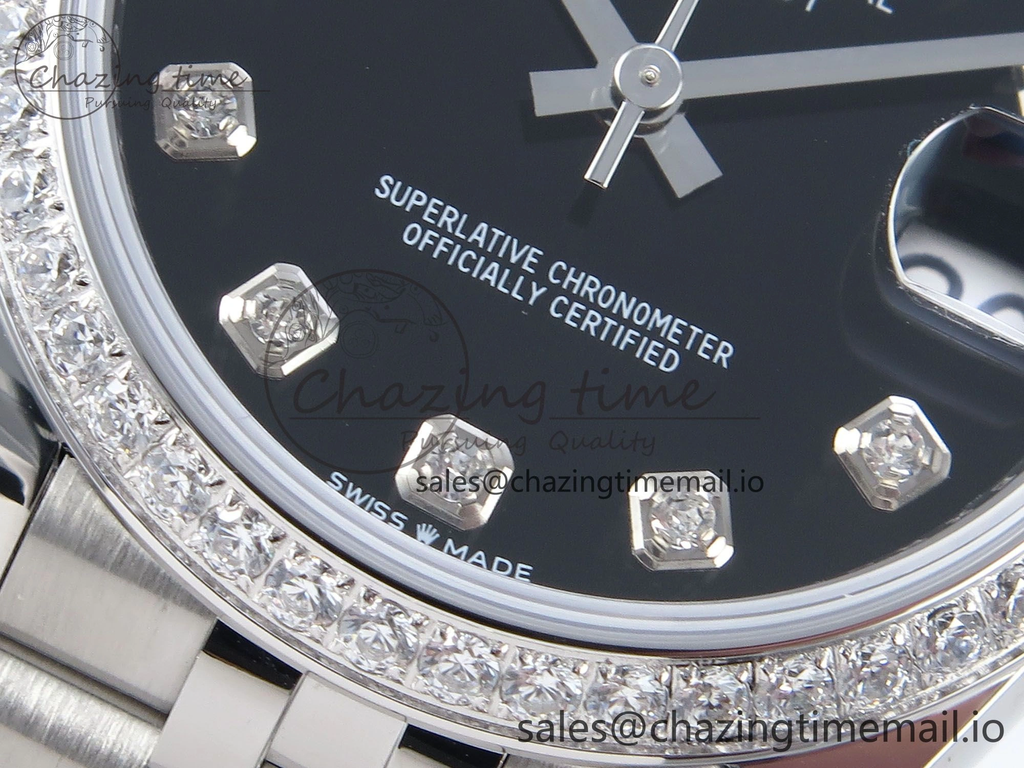 DateJust 31 278384RBR ARF 1:1 Best Edition 904L Steel Black Diamonds Dial Diamonds Bezel on SS Jubilee Bracelet ETA 2688
