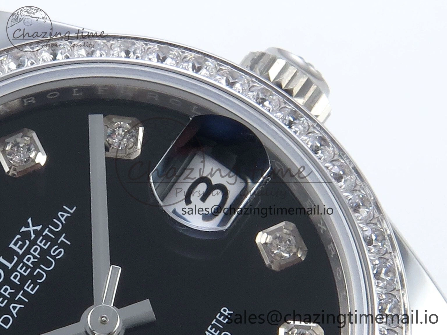 DateJust 31 278384RBR ARF 1:1 Best Edition 904L Steel Black Diamonds Dial Diamonds Bezel on SS Oyster Bracelet ETA 2688