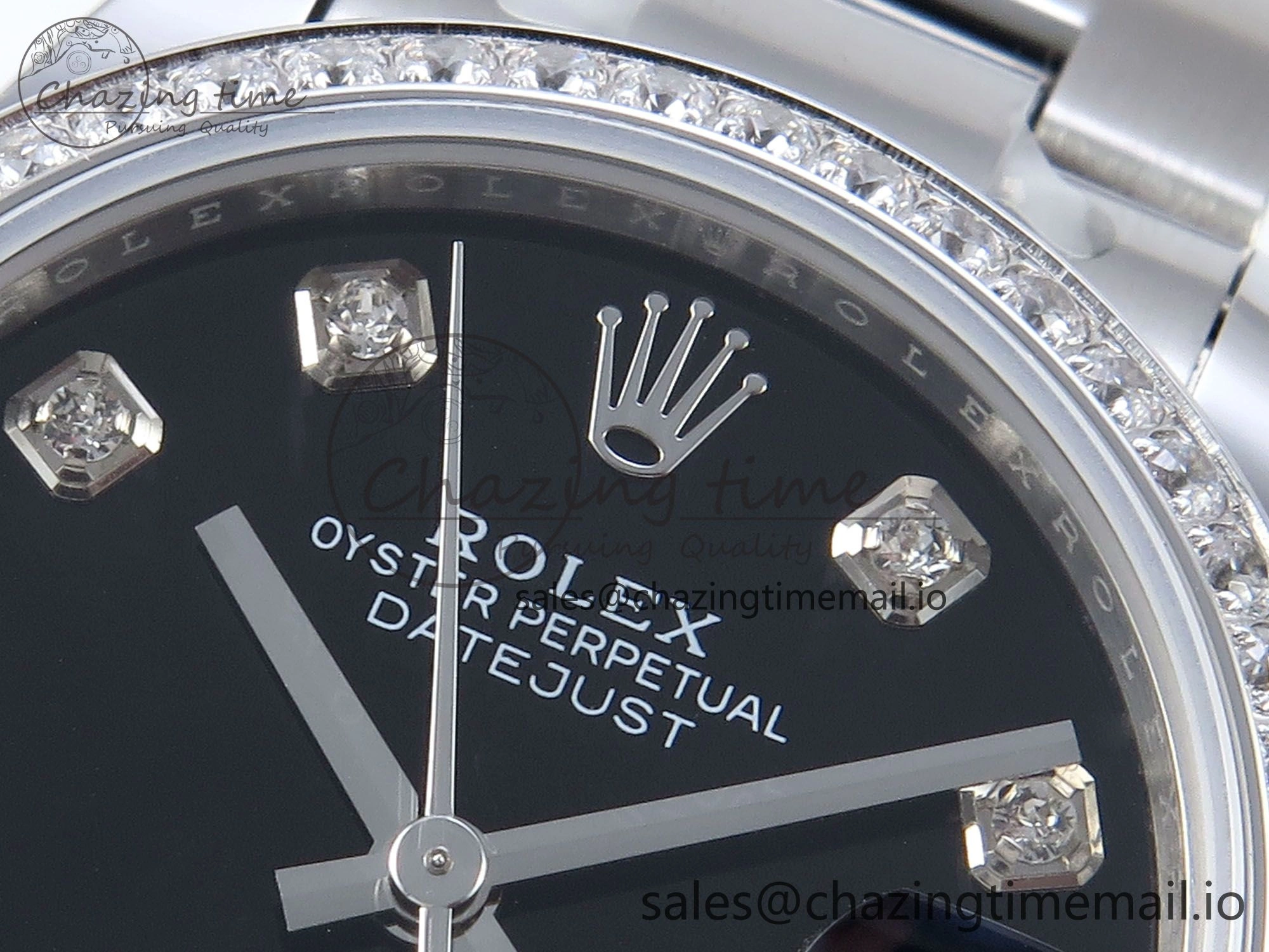 DateJust 31 278384RBR ARF 1:1 Best Edition 904L Steel Black Diamonds Dial Diamonds Bezel on SS Oyster Bracelet ETA 2688