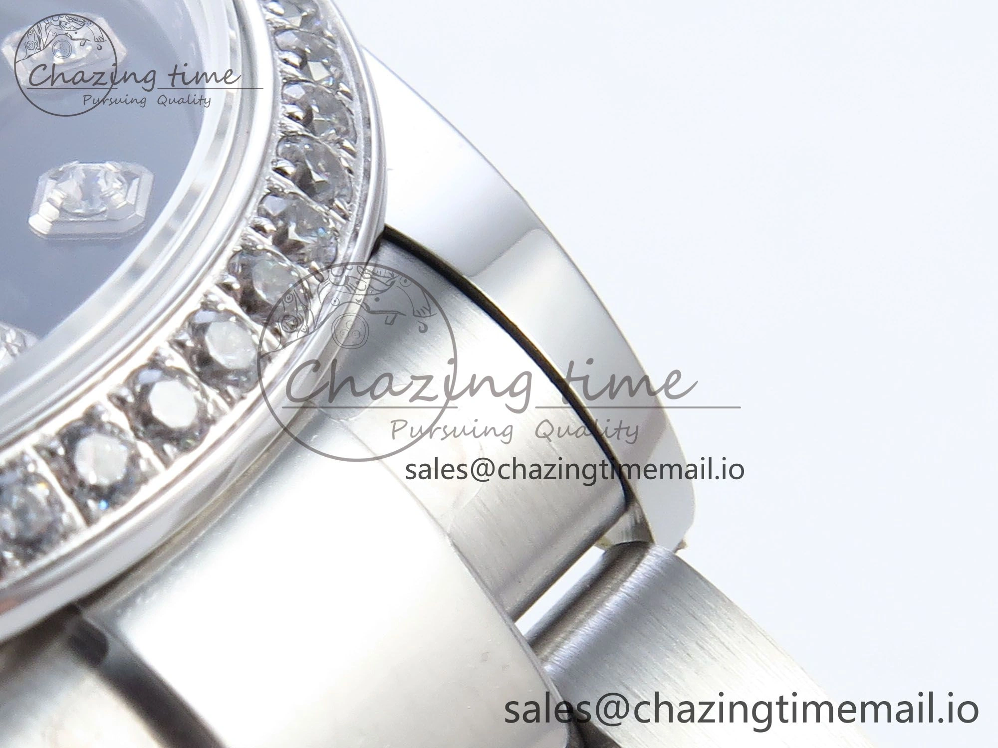 DateJust 31 278384RBR ARF 1:1 Best Edition 904L Steel Black Diamonds Dial Diamonds Bezel on SS Oyster Bracelet ETA 2688