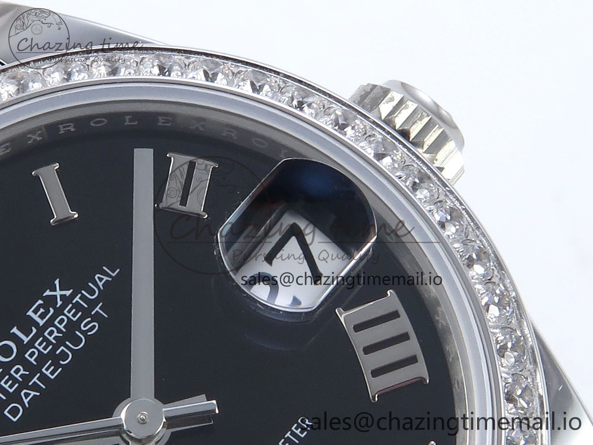 DateJust 31 278384RBR ARF 1:1 Best Edition 904L Steel Black Roman Dial Diamonds Bezel on SS Jubilee Bracelet ETA 2688