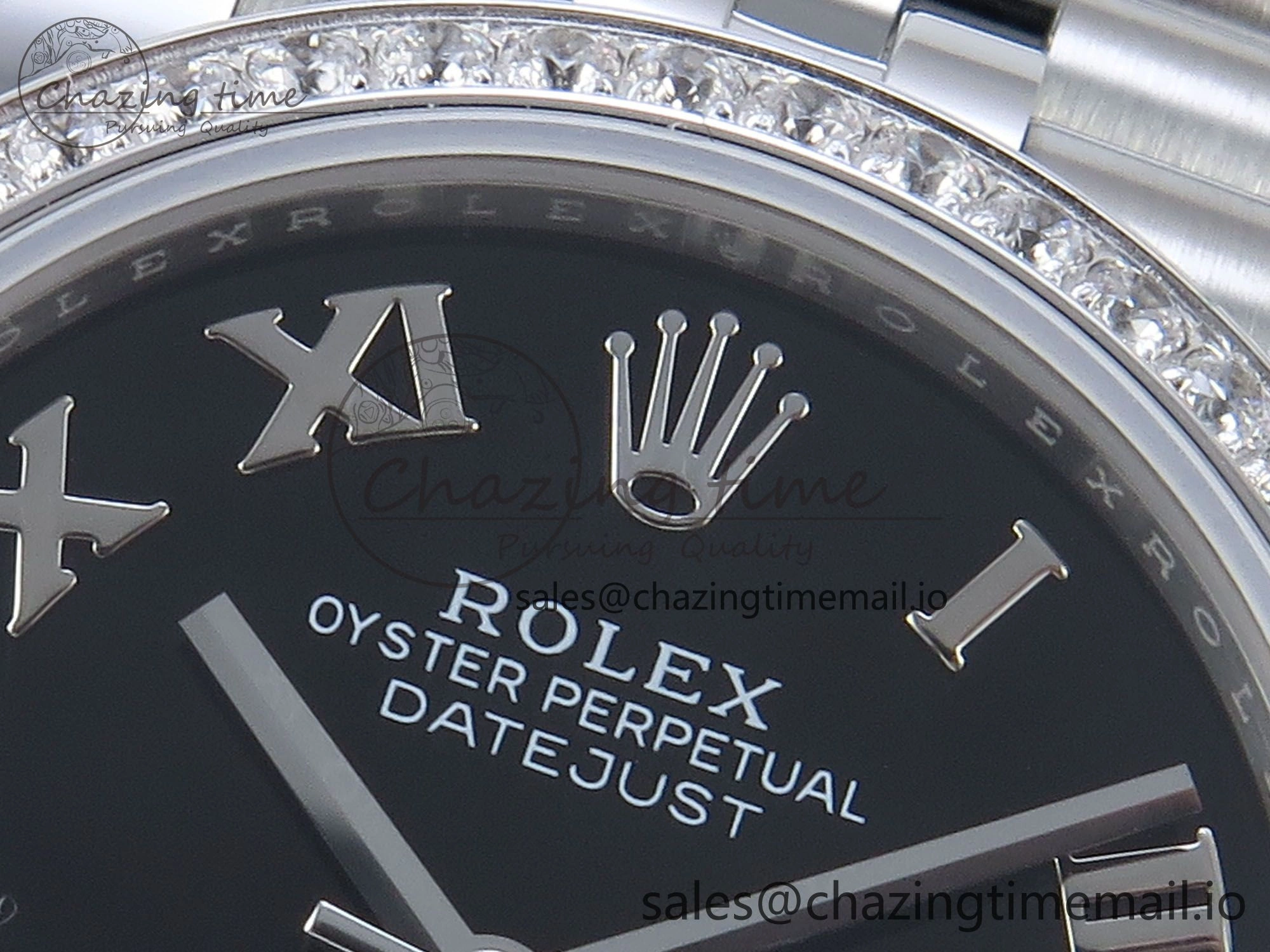 DateJust 31 278384RBR ARF 1:1 Best Edition 904L Steel Black Roman Dial Diamonds Bezel on SS Jubilee Bracelet ETA 2688