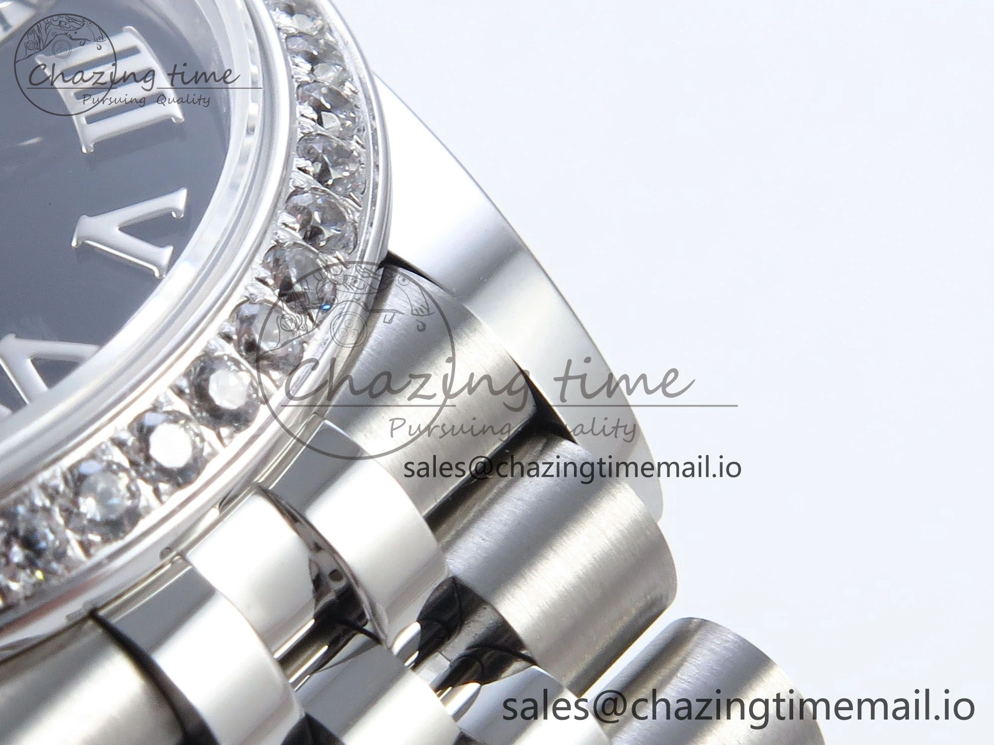 DateJust 31 278384RBR ARF 1:1 Best Edition 904L Steel Black Roman Dial Diamonds Bezel on SS Jubilee Bracelet ETA 2688