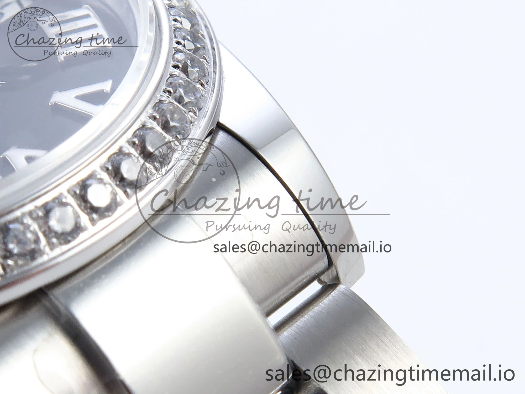 DateJust 31 278384RBR ARF 1:1 Best Edition 904L Steel Black Roman Dial Diamonds Bezel on SS Oyster Bracelet ETA 2688