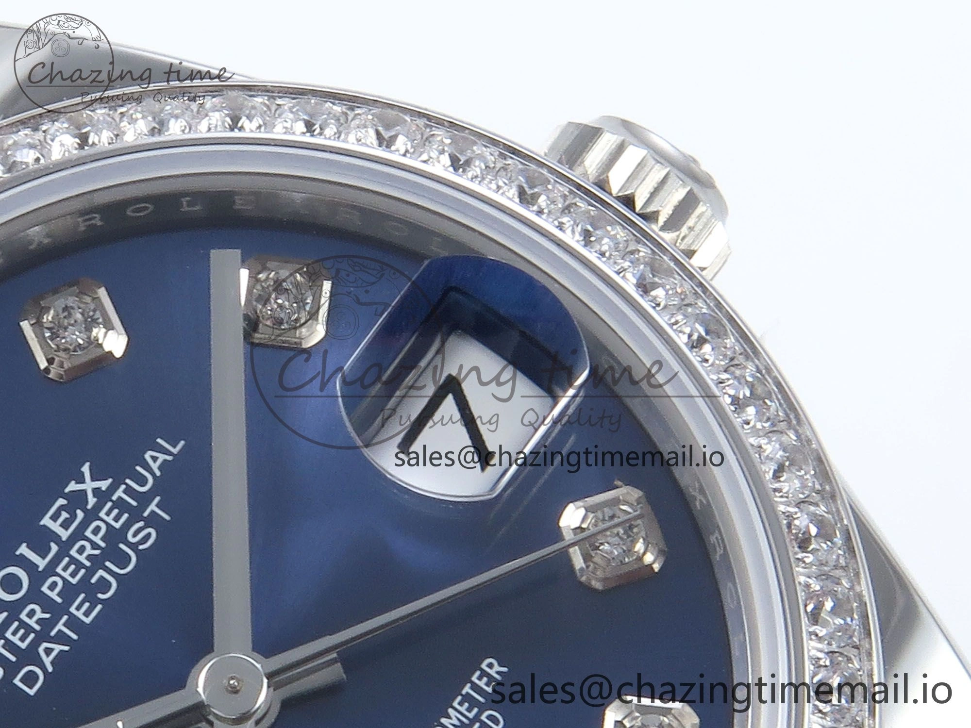 DateJust 31 278384RBR ARF 1:1 Best Edition 904L Steel Blue Diamonds Dial Diamonds Bezel on SS Jubilee Bracelet ETA 2688