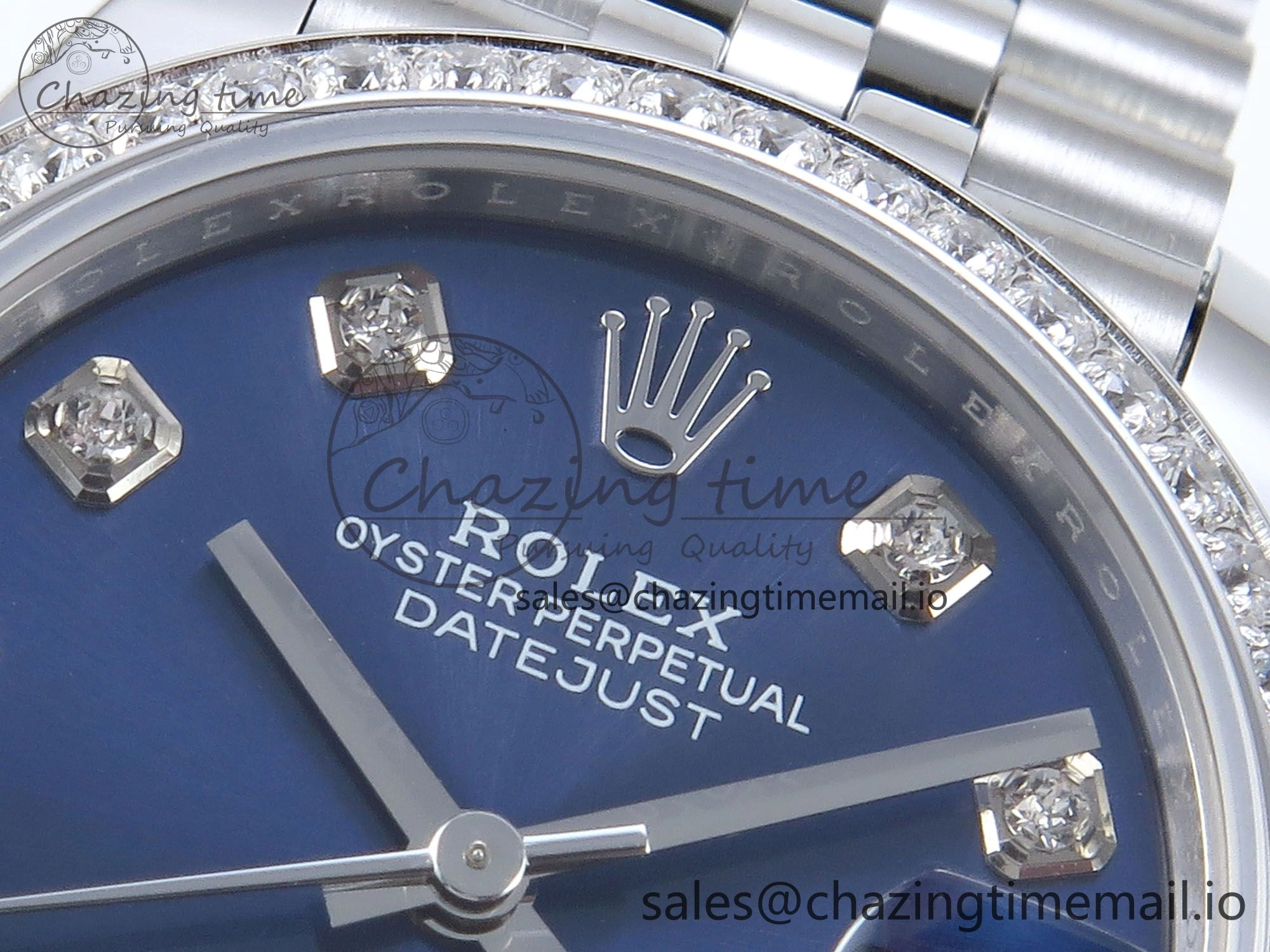 DateJust 31 278384RBR ARF 1:1 Best Edition 904L Steel Blue Diamonds Dial Diamonds Bezel on SS Jubilee Bracelet ETA 2688