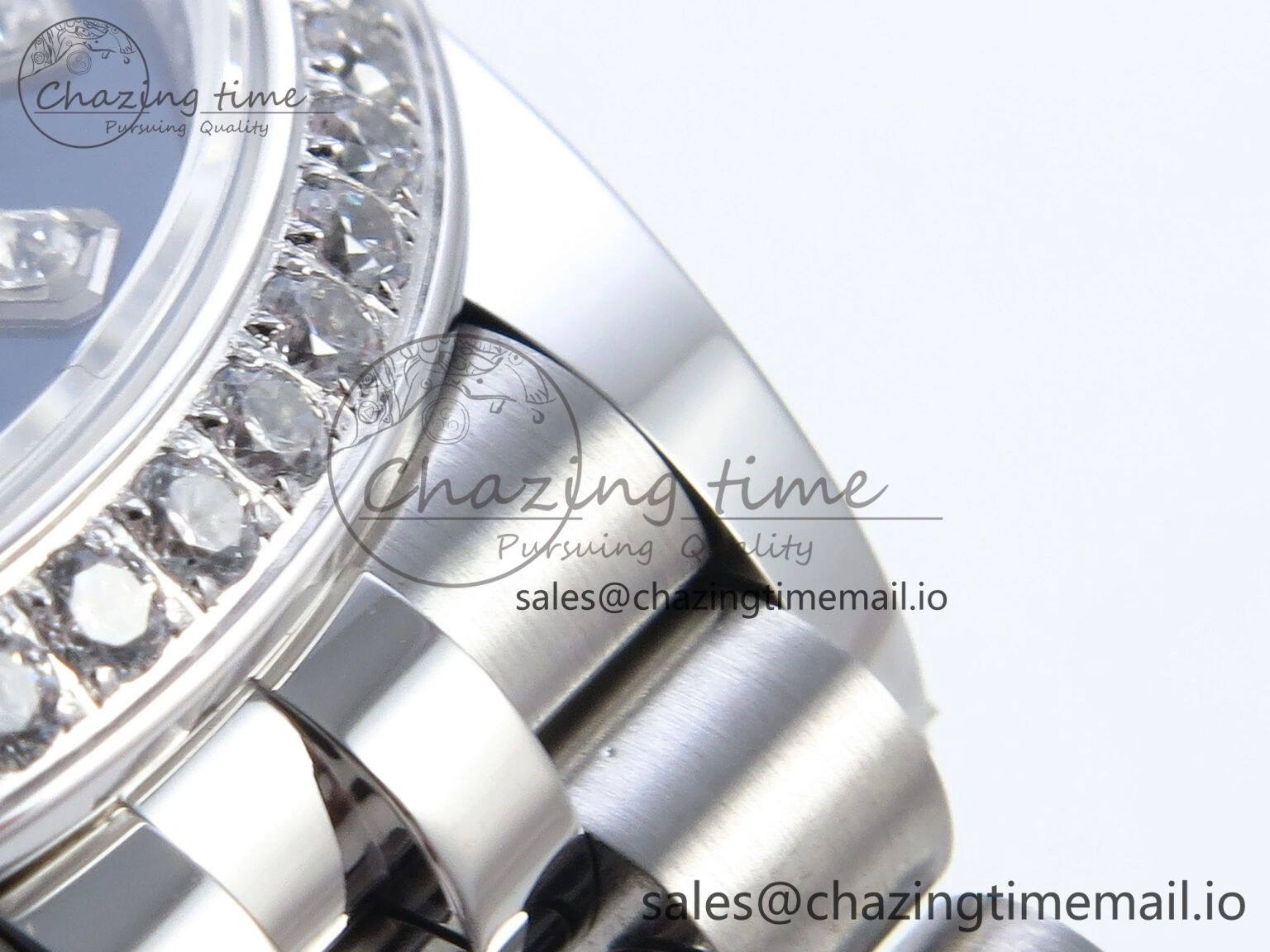 DateJust 31 278384RBR ARF 1:1 Best Edition 904L Steel Blue Diamonds Dial Diamonds Bezel on SS Jubilee Bracelet ETA 2688
