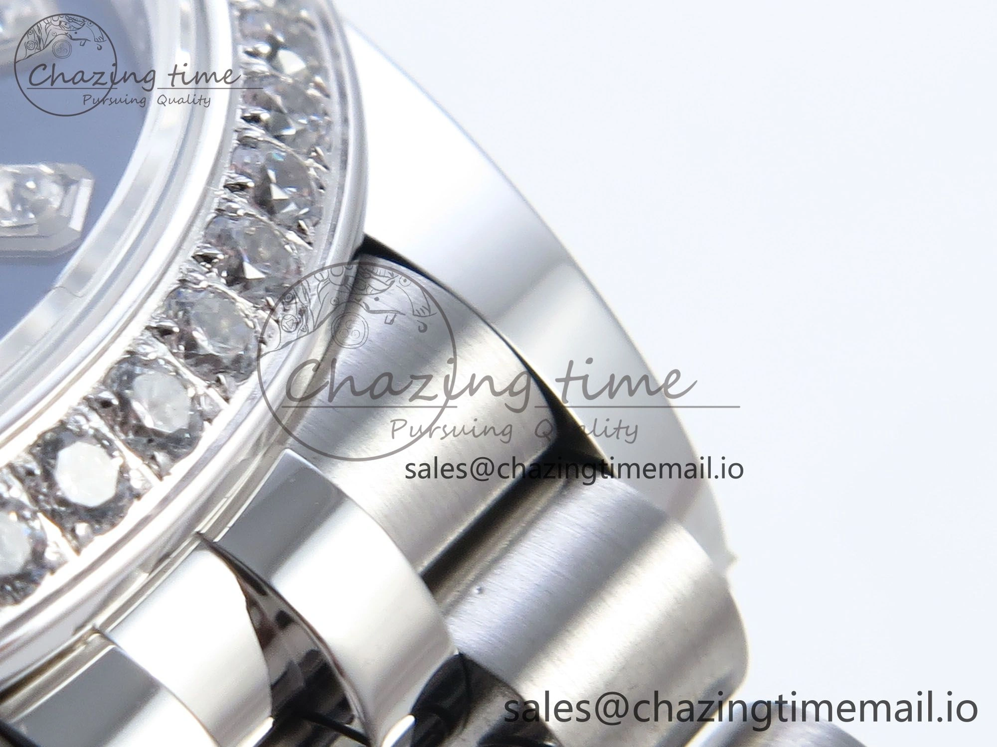 DateJust 31 278384RBR ARF 1:1 Best Edition 904L Steel Blue Diamonds Dial Diamonds Bezel on SS Jubilee Bracelet ETA 2688