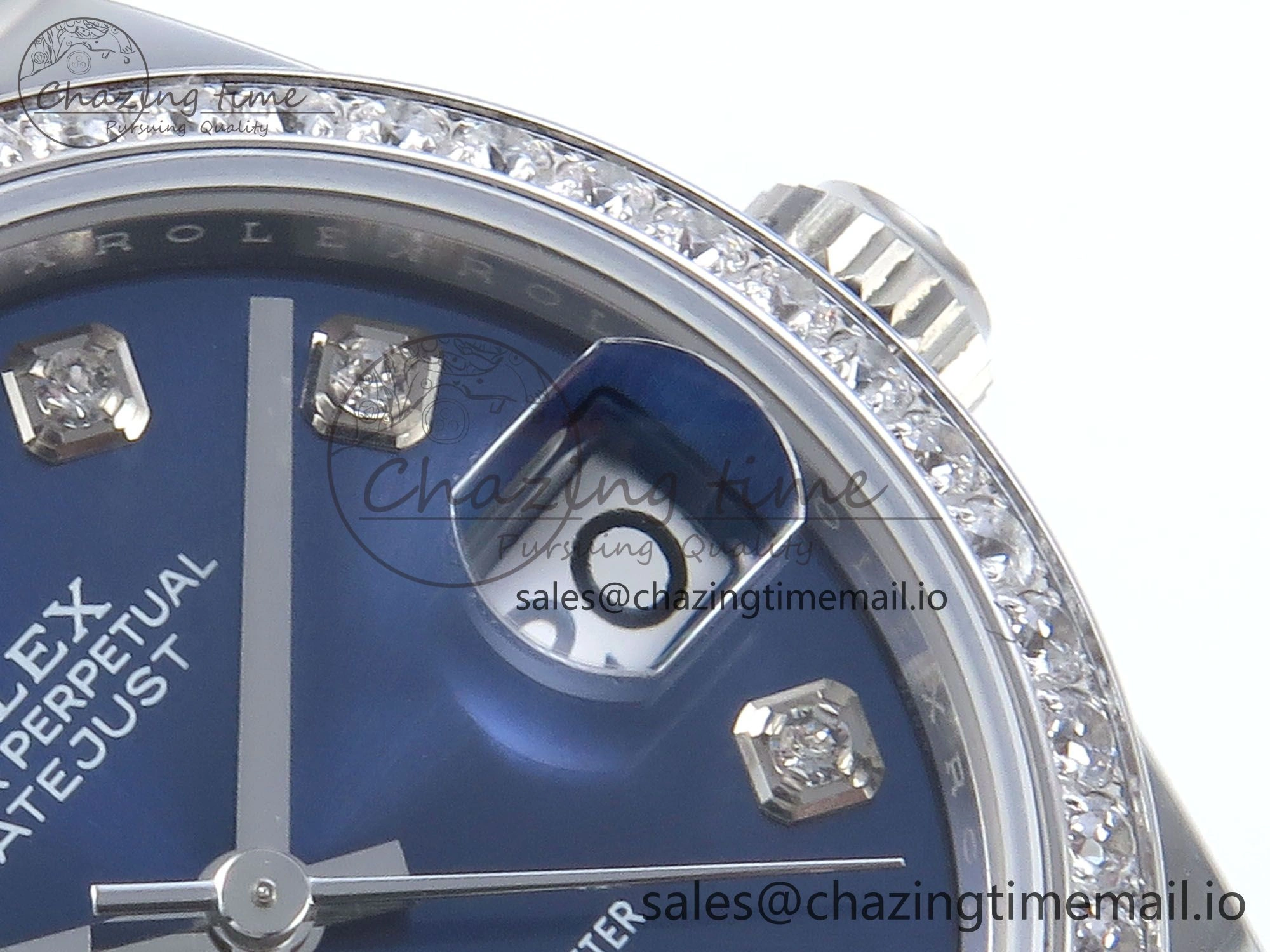 DateJust 31 278384RBR ARF 1:1 Best Edition 904L Steel Blue Diamonds Dial Diamonds Bezel on SS Oyster Bracelet ETA 2688