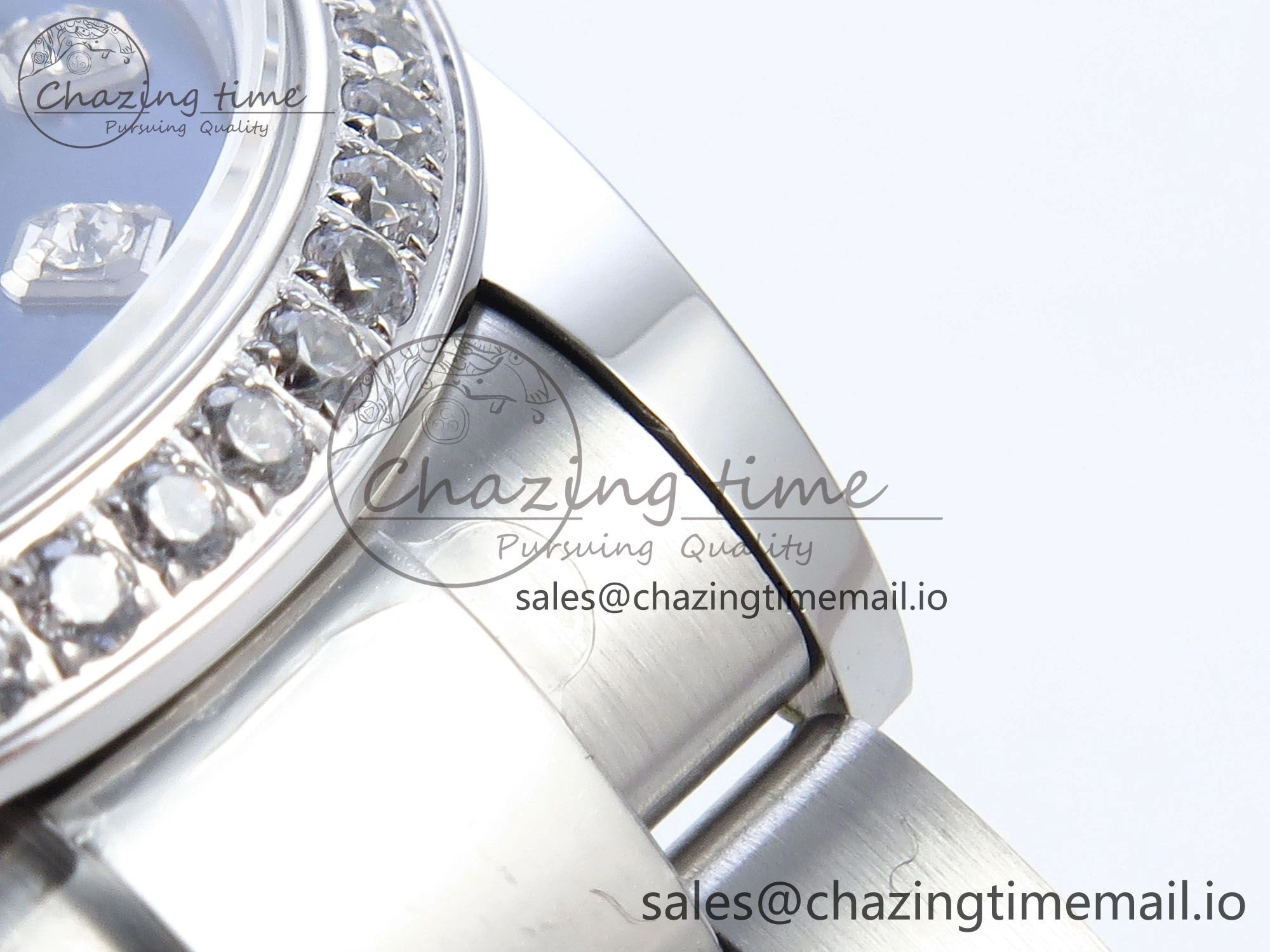 DateJust 31 278384RBR ARF 1:1 Best Edition 904L Steel Blue Diamonds Dial Diamonds Bezel on SS Oyster Bracelet ETA 2688