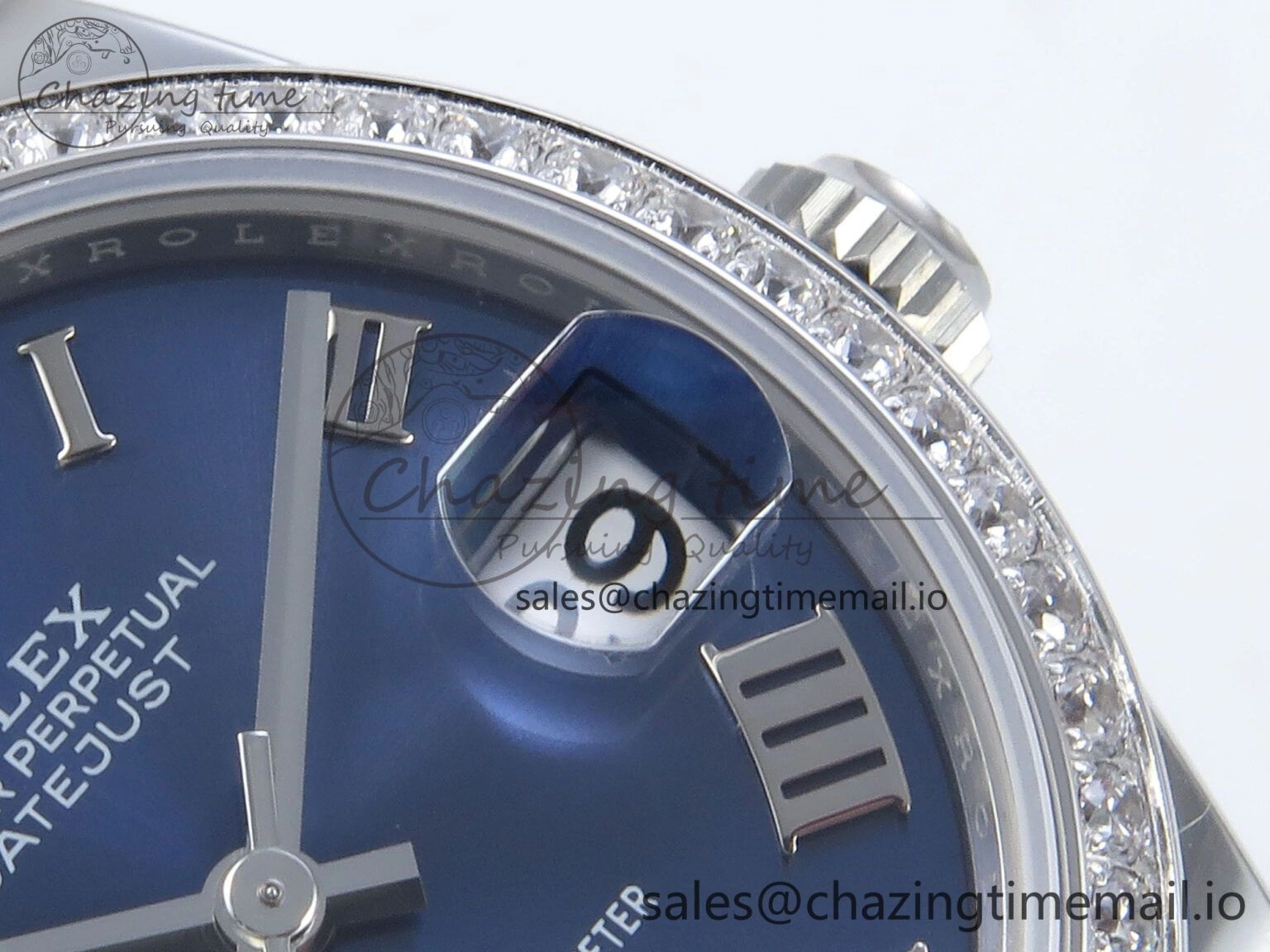 DateJust 31 278384RBR ARF 1:1 Best Edition 904L Steel Blue Roman Dial Diamonds Bezel on SS Jubilee Bracelet ETA 2688