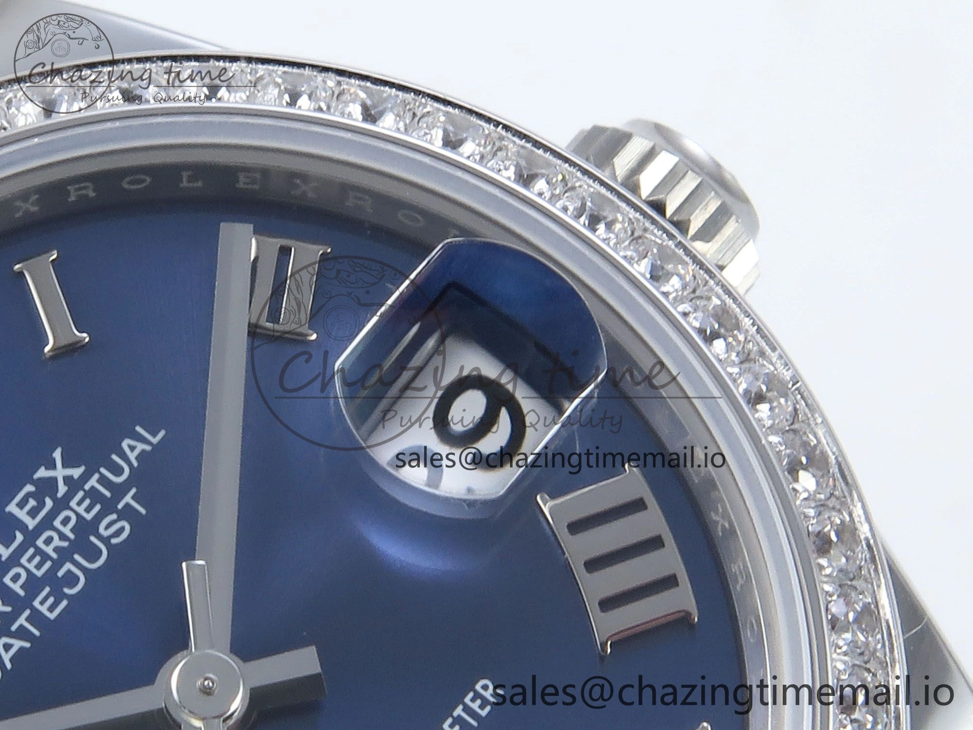 DateJust 31 278384RBR ARF 1:1 Best Edition 904L Steel Blue Roman Dial Diamonds Bezel on SS Jubilee Bracelet ETA 2688