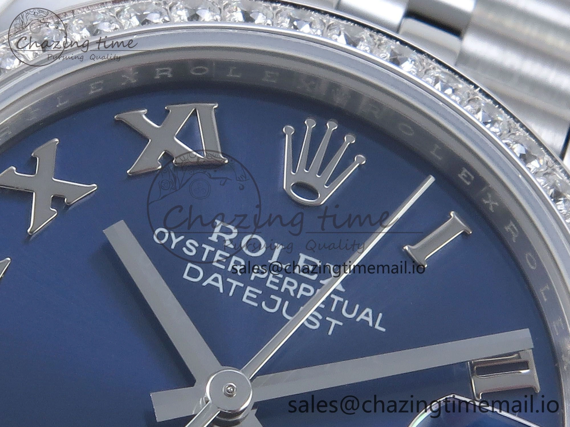 DateJust 31 278384RBR ARF 1:1 Best Edition 904L Steel Blue Roman Dial Diamonds Bezel on SS Jubilee Bracelet ETA 2688