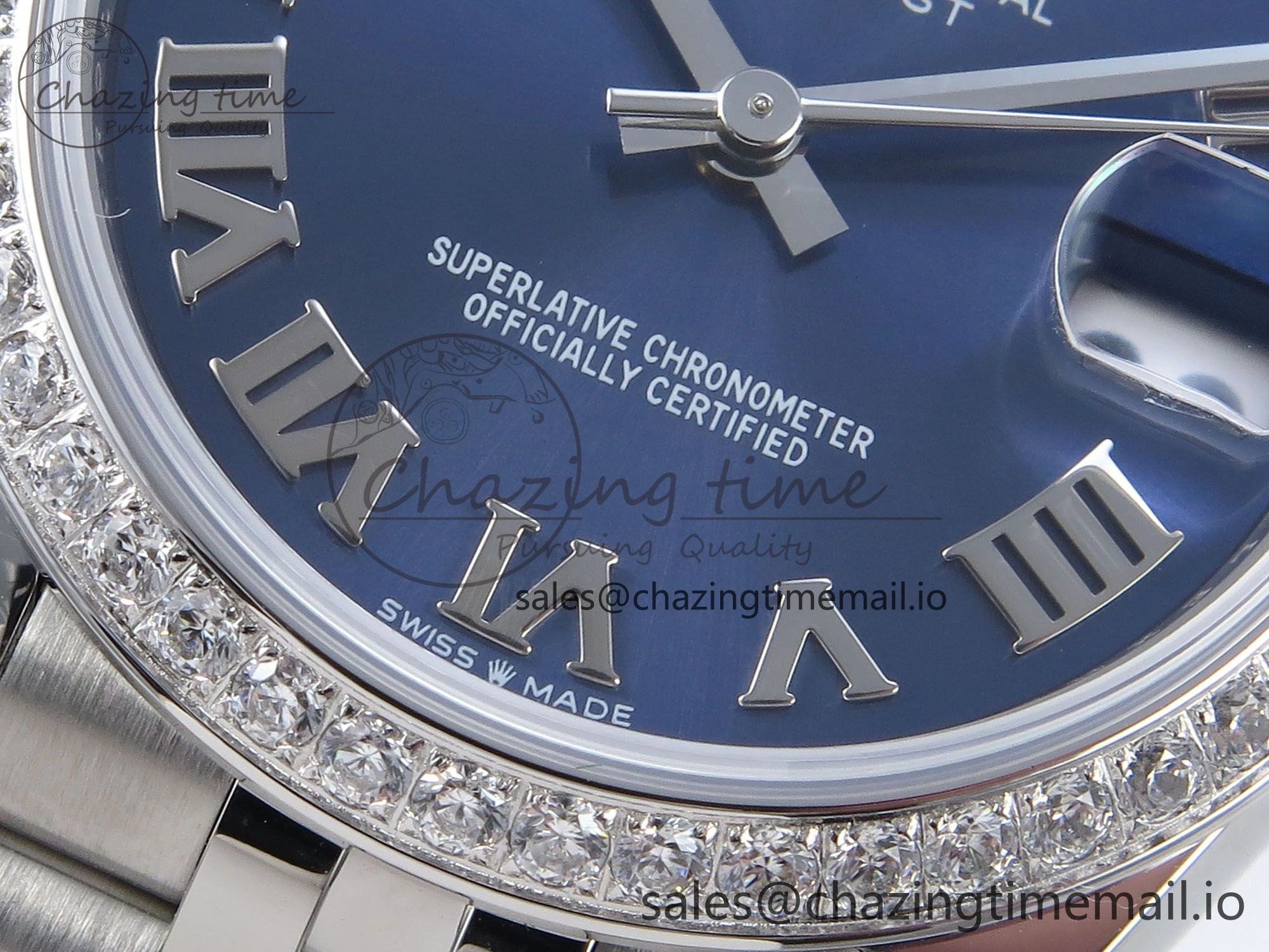 DateJust 31 278384RBR ARF 1:1 Best Edition 904L Steel Blue Roman Dial Diamonds Bezel on SS Jubilee Bracelet ETA 2688