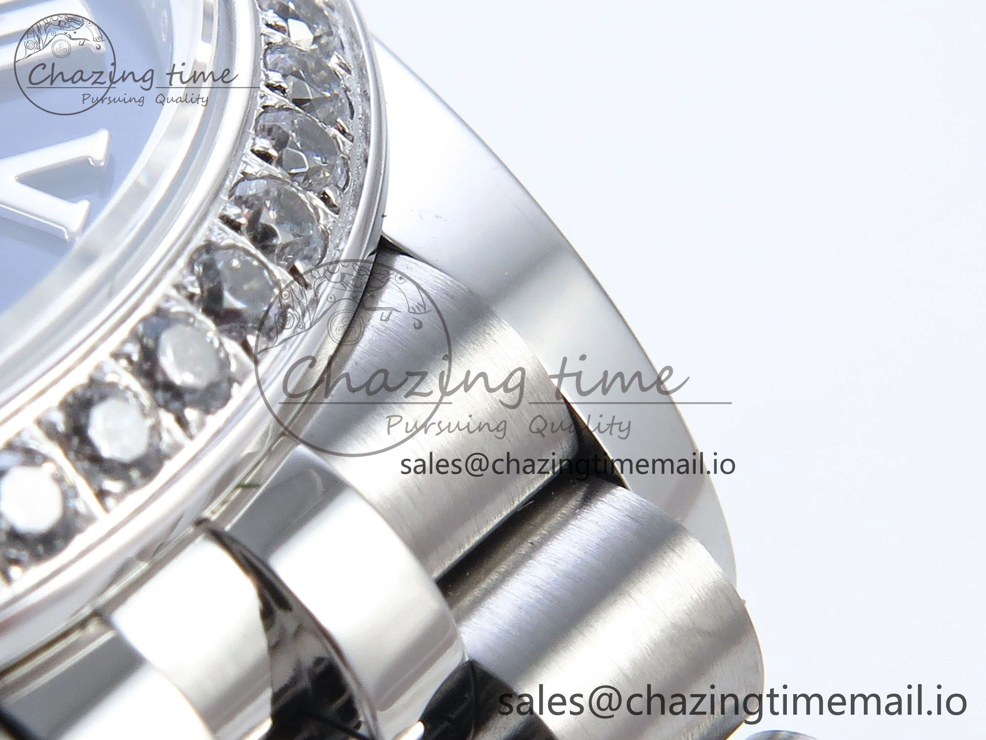 DateJust 31 278384RBR ARF 1:1 Best Edition 904L Steel Blue Roman Dial Diamonds Bezel on SS Jubilee Bracelet ETA 2688