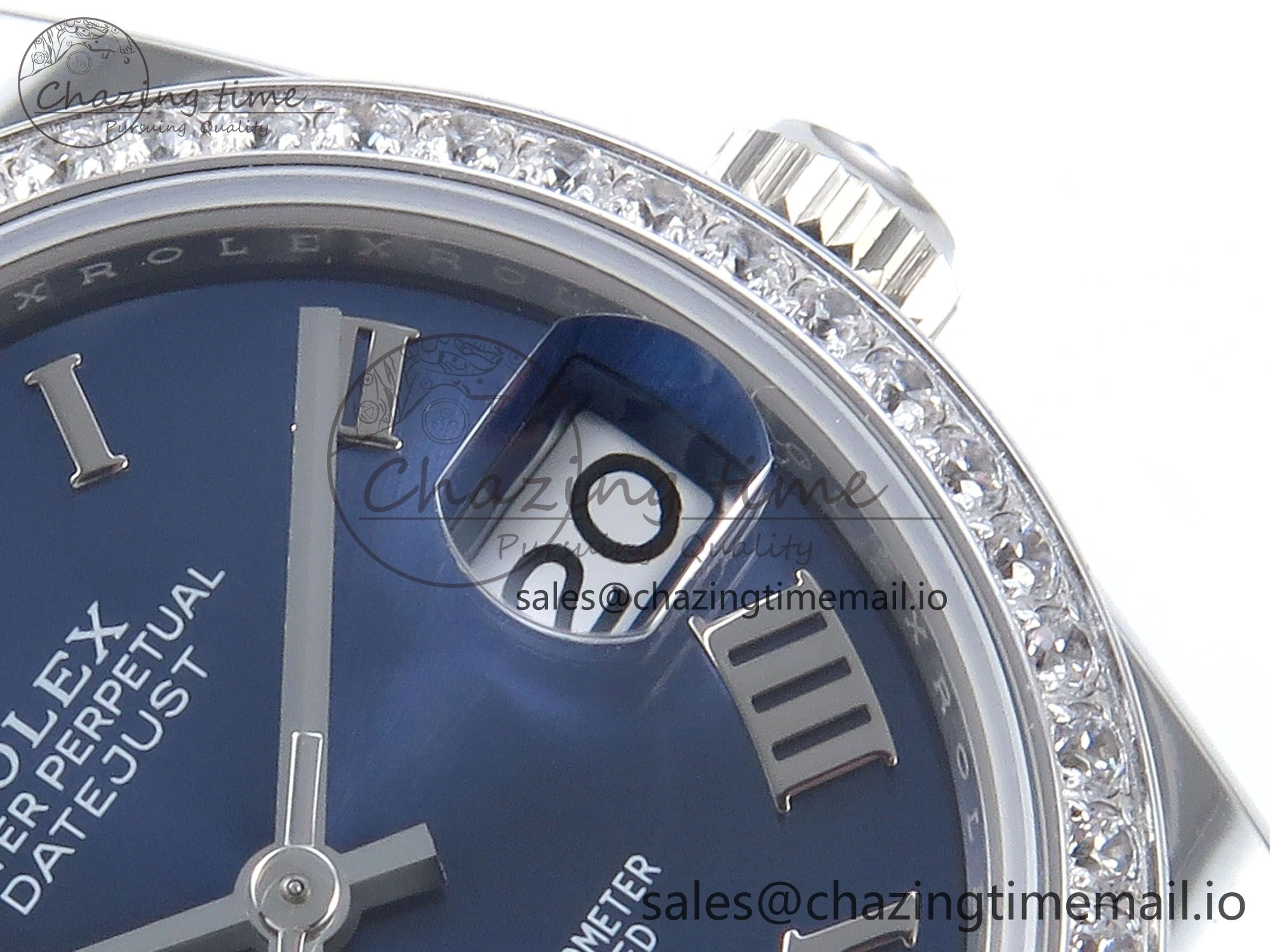 DateJust 31 278384RBR ARF 1:1 Best Edition 904L Steel Blue Roman Dial Diamonds Bezel on SS Oyster Bracelet ETA 2688