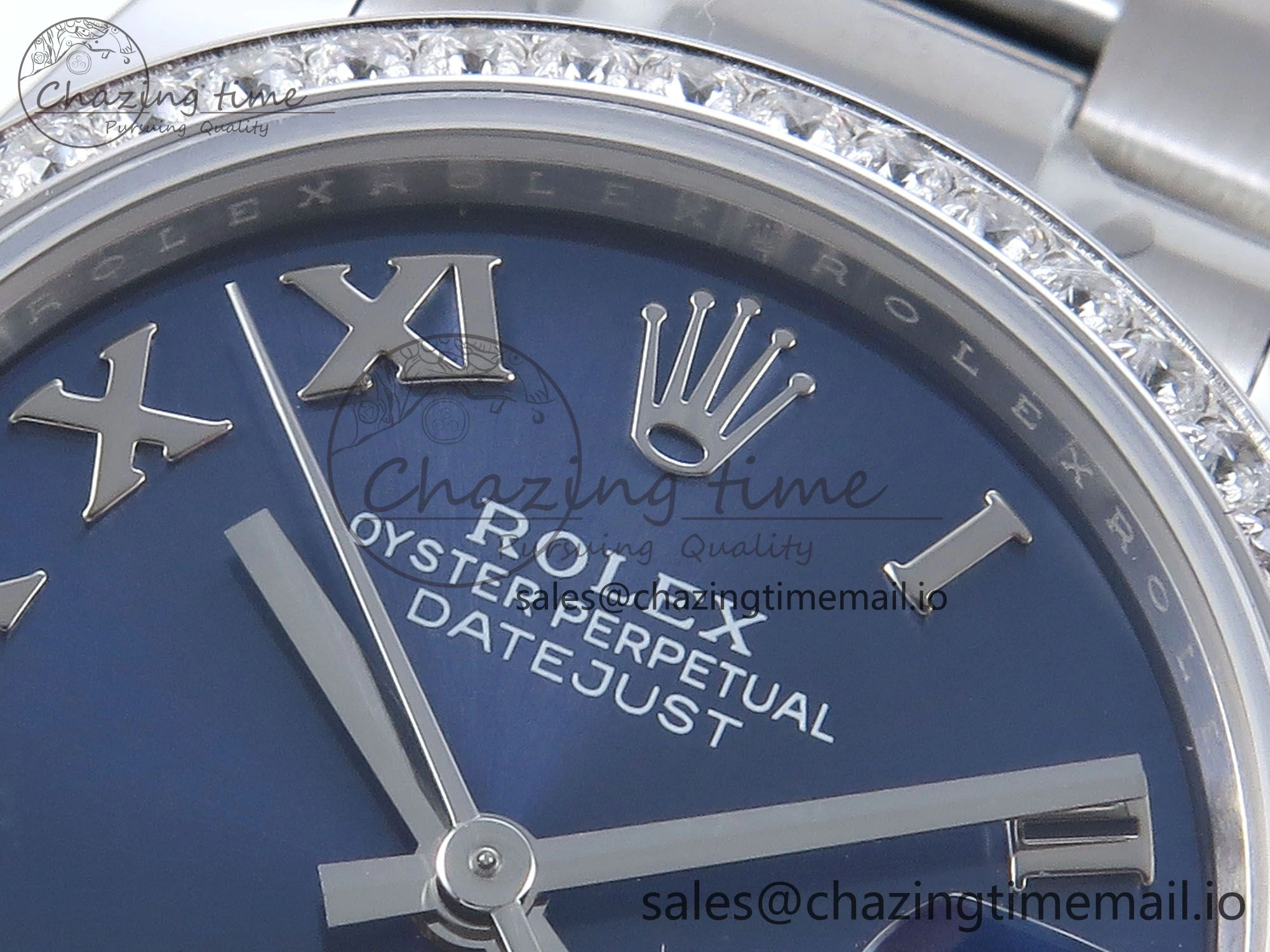 DateJust 31 278384RBR ARF 1:1 Best Edition 904L Steel Blue Roman Dial Diamonds Bezel on SS Oyster Bracelet ETA 2688
