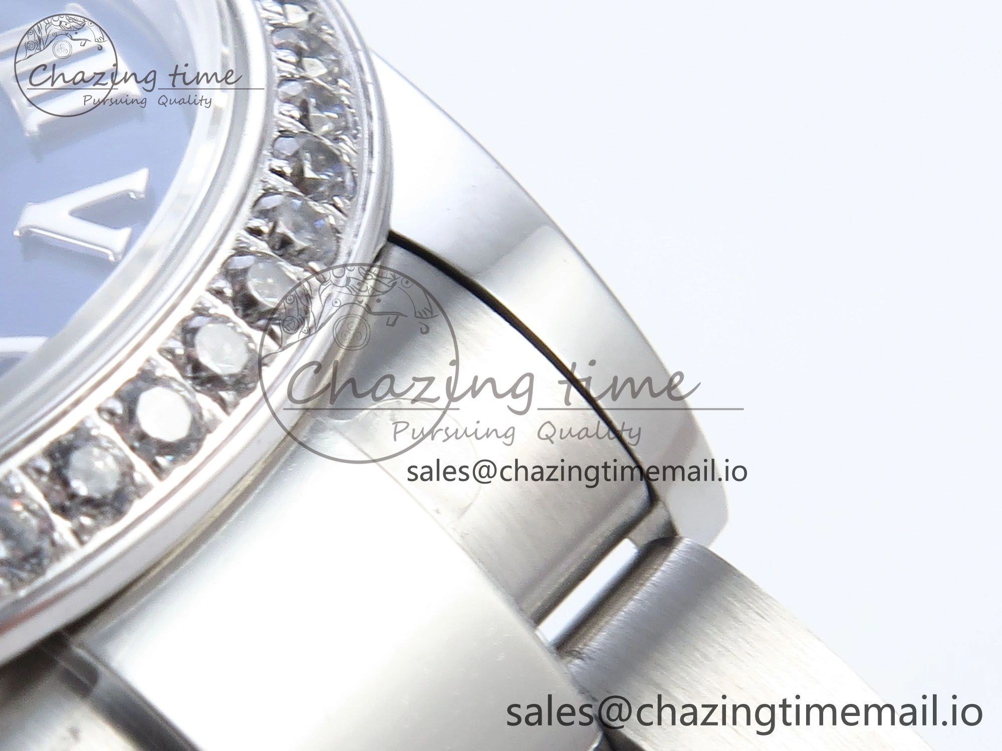 DateJust 31 278384RBR ARF 1:1 Best Edition 904L Steel Blue Roman Dial Diamonds Bezel on SS Oyster Bracelet ETA 2688