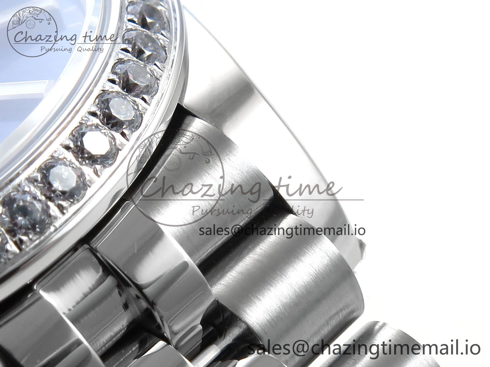 DateJust 31 278384RBR ARF 1:1 Best Edition 904L Steel Blue Stick Dial Diamonds Bezel on SS Jubilee Bracelet ETA 2688