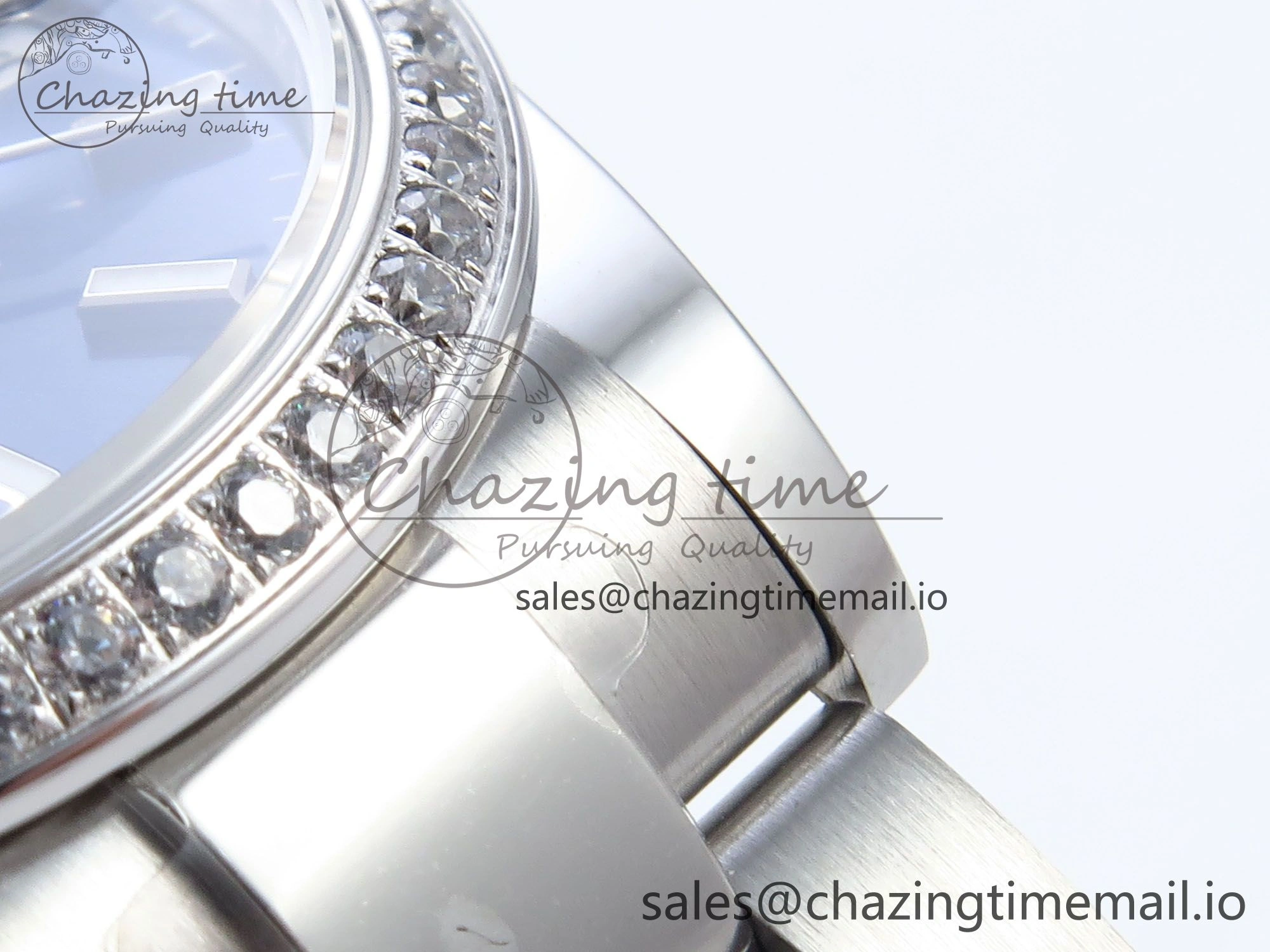 DateJust 31 278384RBR ARF 1:1 Best Edition 904L Steel Blue Stick Dial Diamonds Bezel on SS Oyster Bracelet ETA 2688