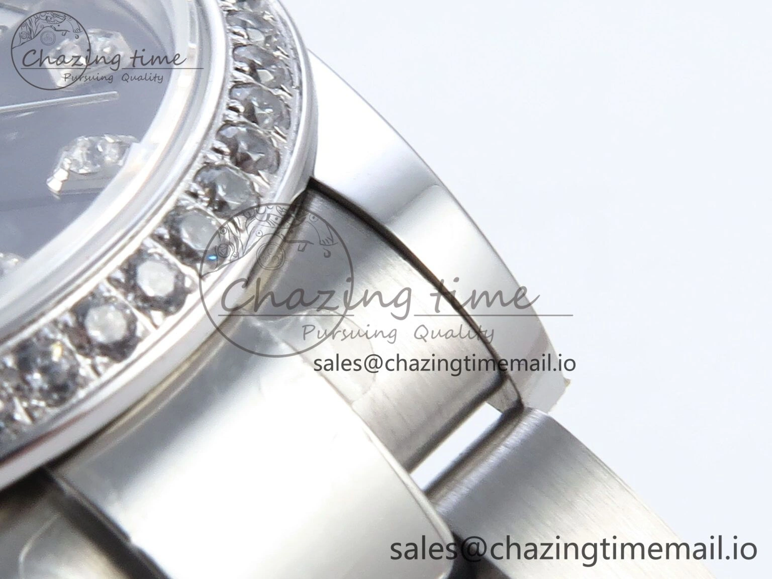 DateJust 31 278384RBR ARF 1:1 Best Edition 904L Steel Gray Diamonds Dial Diamonds Bezel on SS Oyster Bracelet ETA 2688