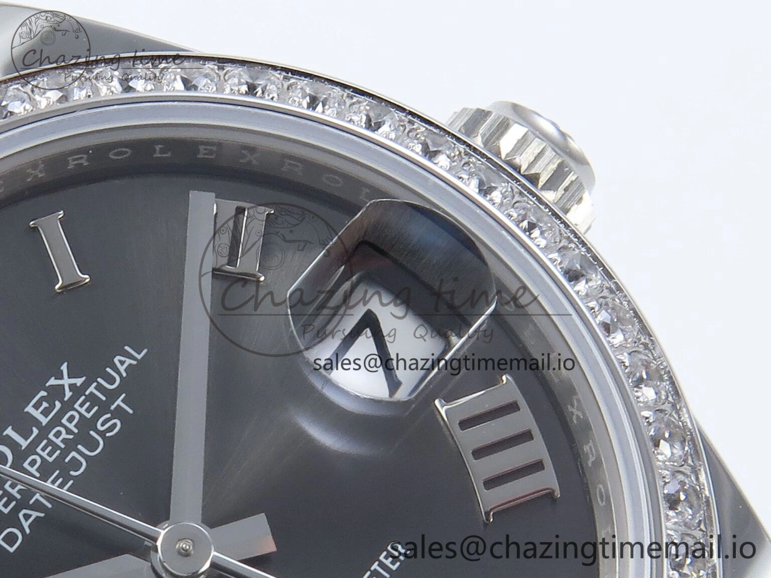 DateJust 31 278384RBR ARF 1:1 Best Edition 904L Steel Gray Roman Diamonds Dial Diamonds Bezel on SS Jubilee Bracelet ETA 2688