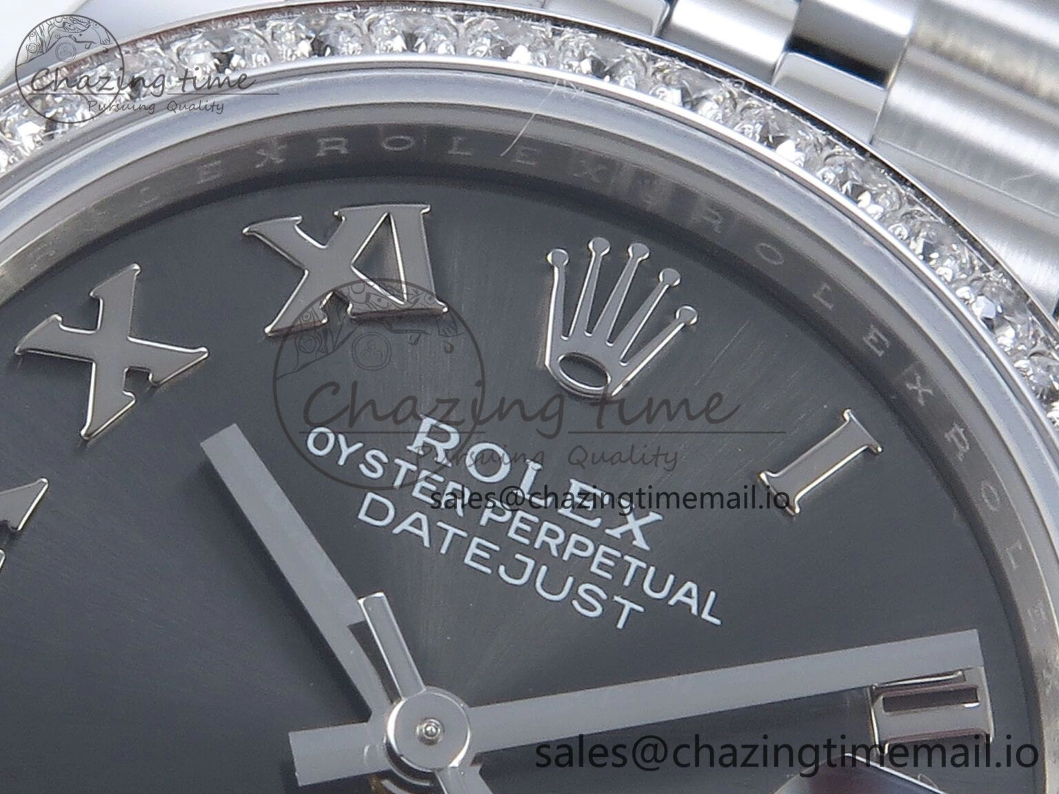 DateJust 31 278384RBR ARF 1:1 Best Edition 904L Steel Gray Roman Diamonds Dial Diamonds Bezel on SS Jubilee Bracelet ETA 2688