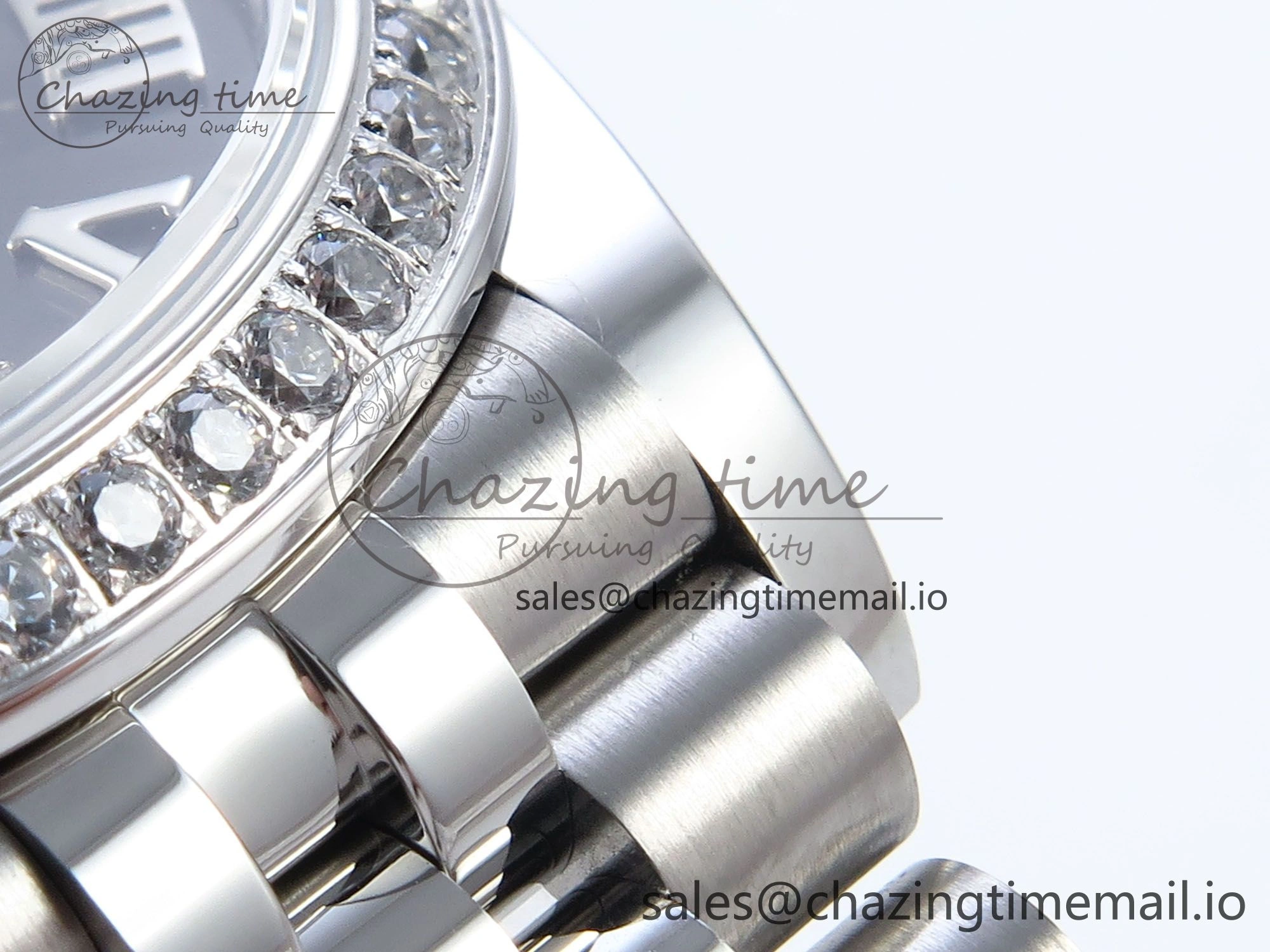DateJust 31 278384RBR ARF 1:1 Best Edition 904L Steel Gray Roman Diamonds Dial Diamonds Bezel on SS Jubilee Bracelet ETA 2688