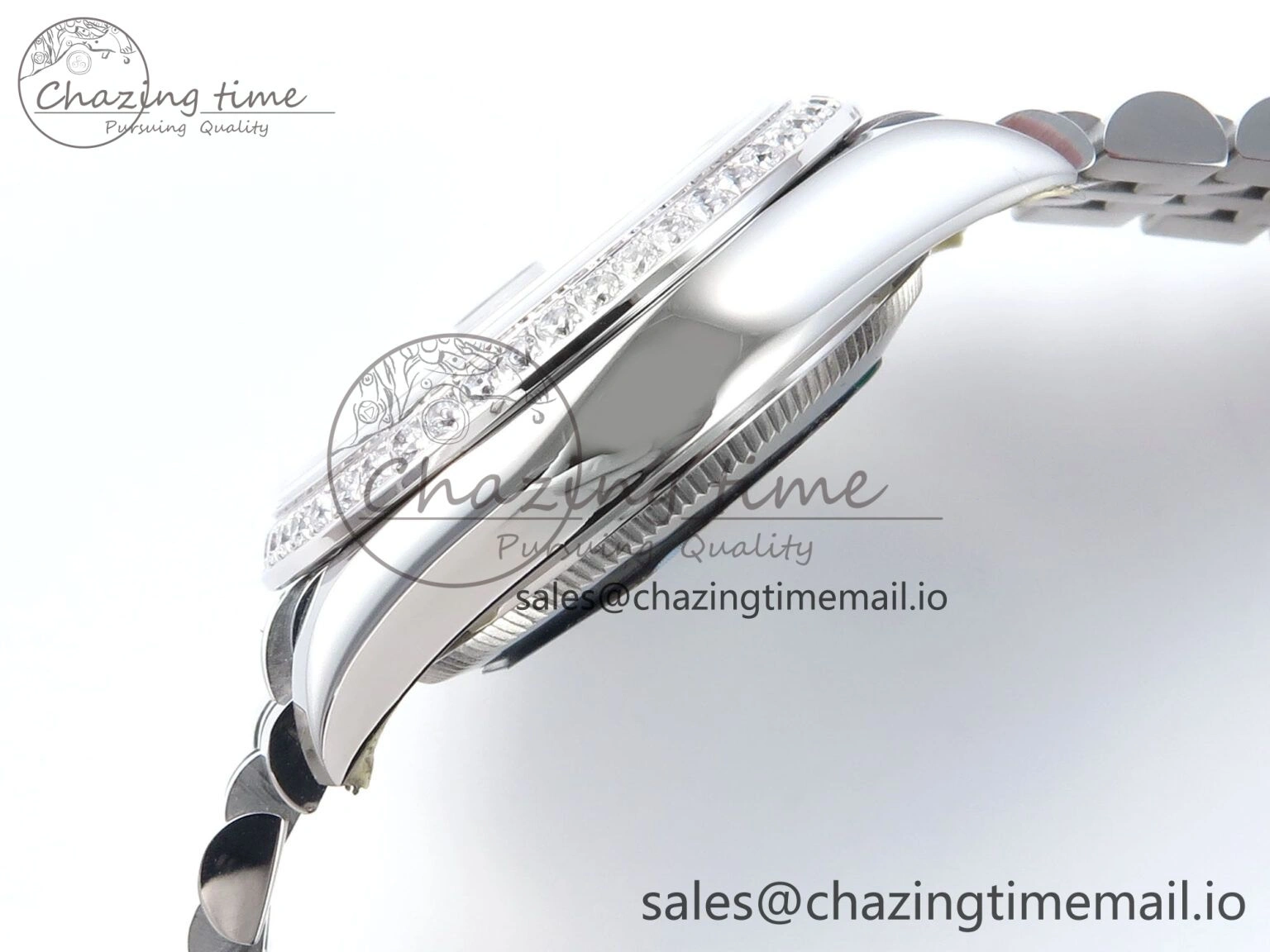 DateJust 31 278384RBR ARF 1:1 Best Edition 904L Steel Gray Roman Diamonds Dial Diamonds Bezel on SS Jubilee Bracelet ETA 2688
