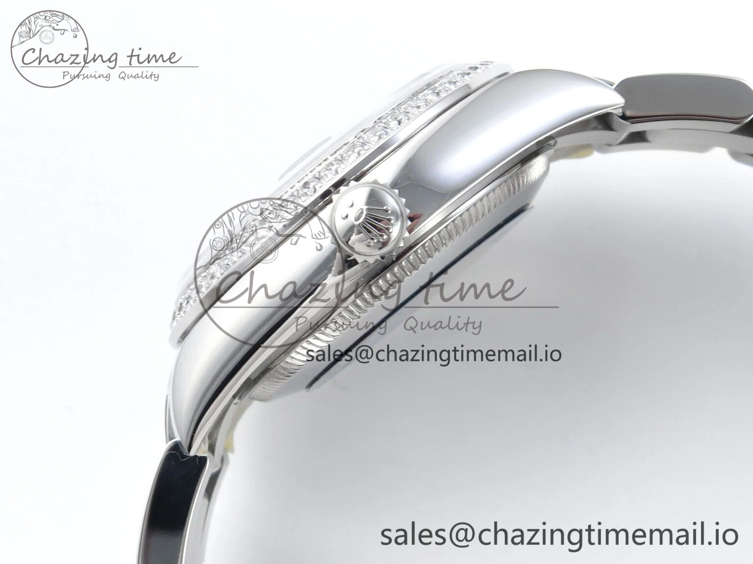 DateJust 31 278384RBR ARF 1:1 Best Edition 904L Steel Gray Roman Diamonds Dial Diamonds Bezel on SS Oyster Bracelet ETA 2688