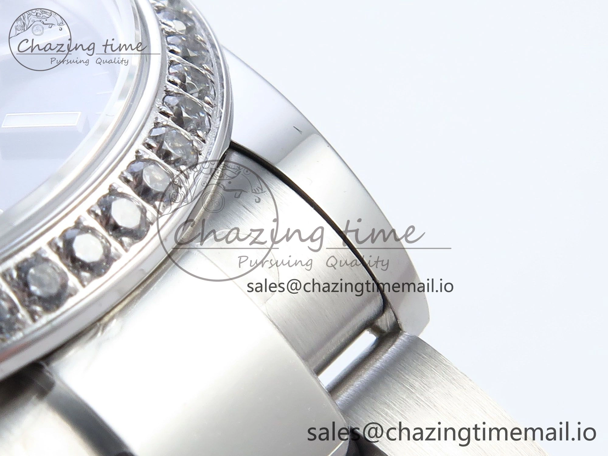 DateJust 31 278384RBR ARF 1:1 Best Edition 904L Steel Gray Stick Dial Diamonds Bezel on SS Oyster Bracelet ETA 2688