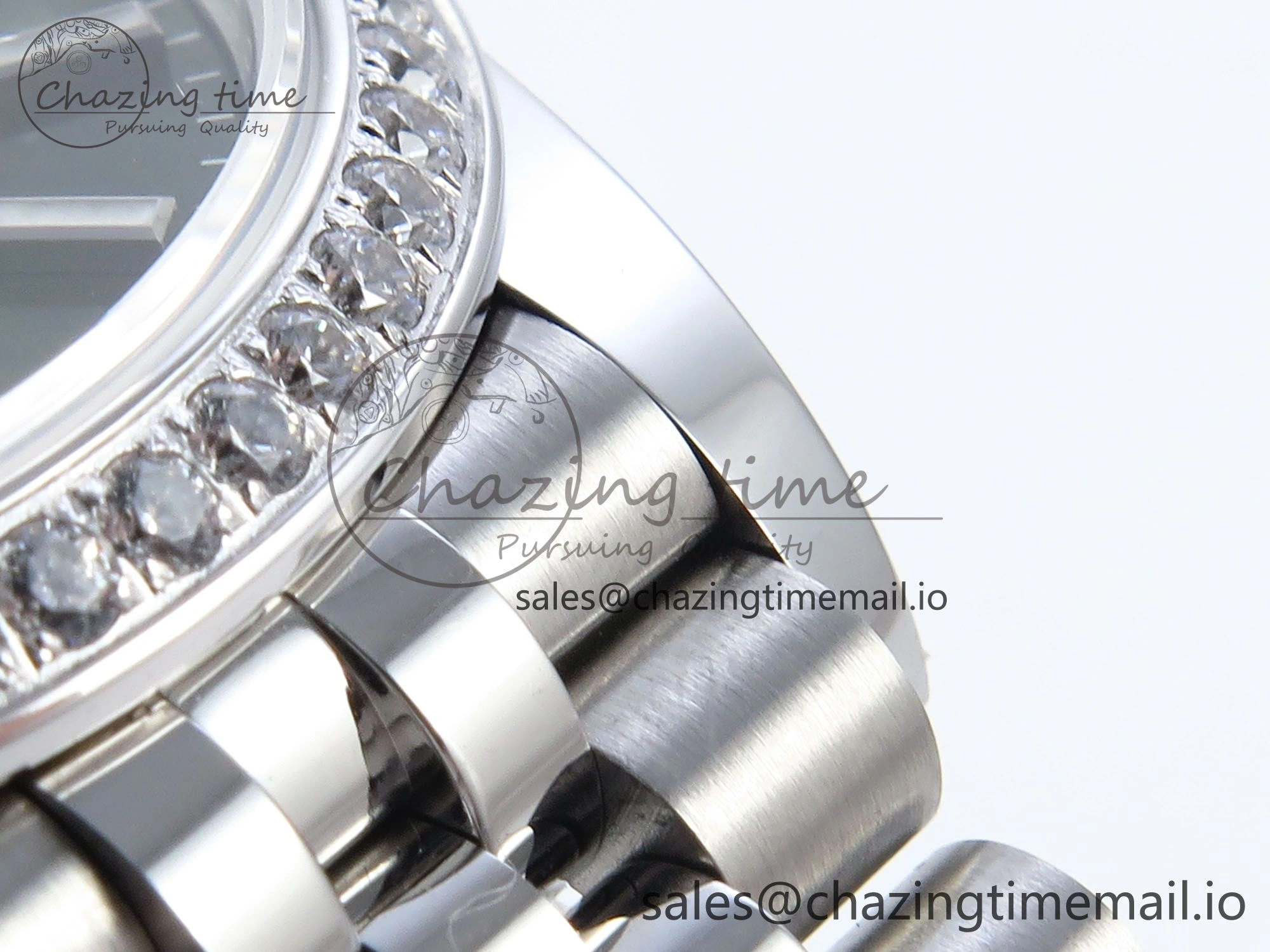 DateJust 31 278384RBR ARF 1:1 Best Edition 904L Steel Green Stick Dial Diamonds Bezel on SS Jubilee Bracelet ETA 2688