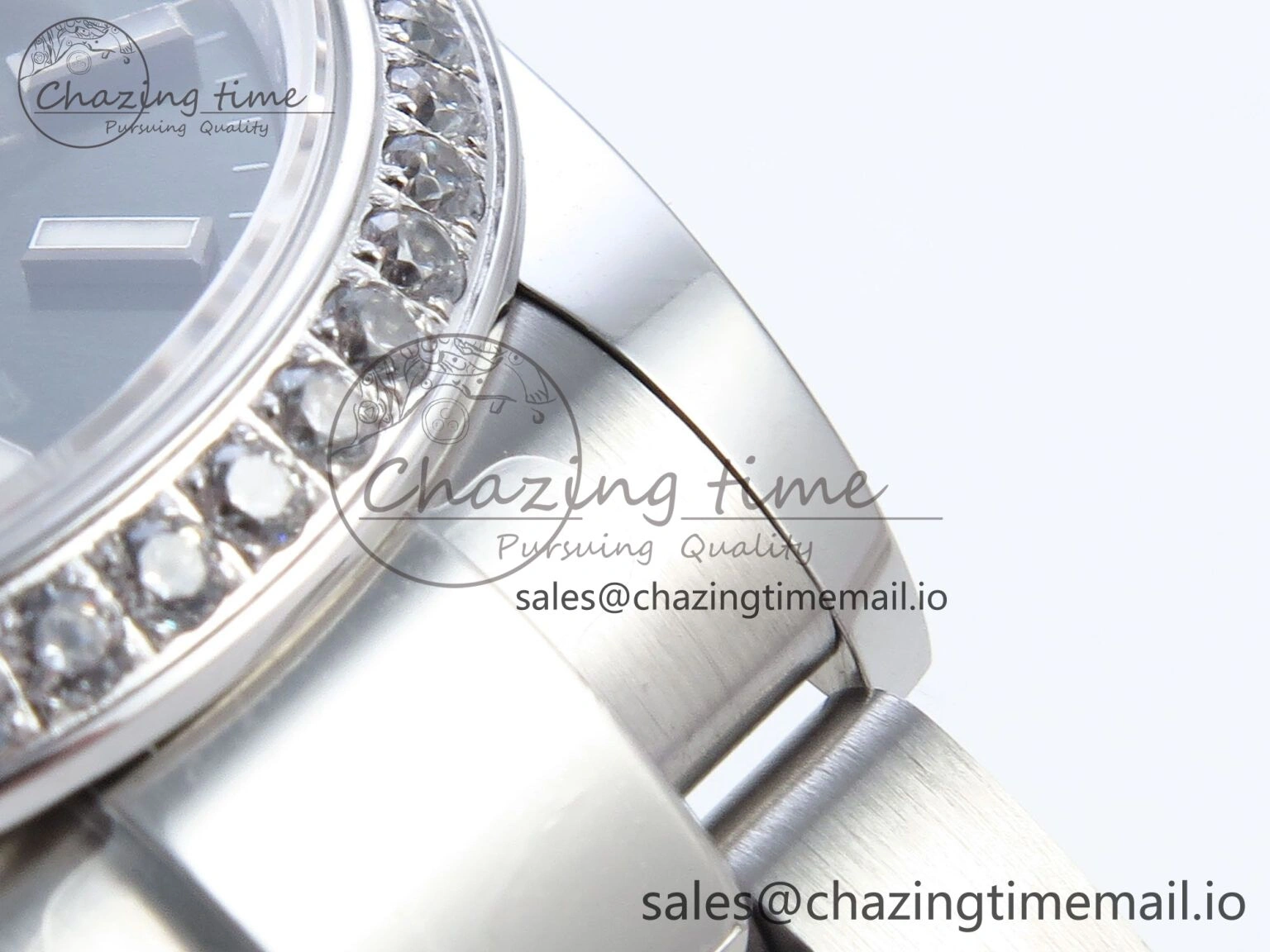 DateJust 31 278384RBR ARF 1:1 Best Edition 904L Steel Green Stick Dial Diamonds Bezel on SS Oyster Bracelet ETA 2688