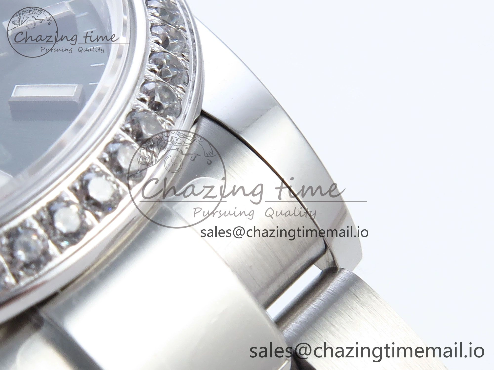 DateJust 31 278384RBR ARF 1:1 Best Edition 904L Steel Green Stick Dial Diamonds Bezel on SS Oyster Bracelet ETA 2688